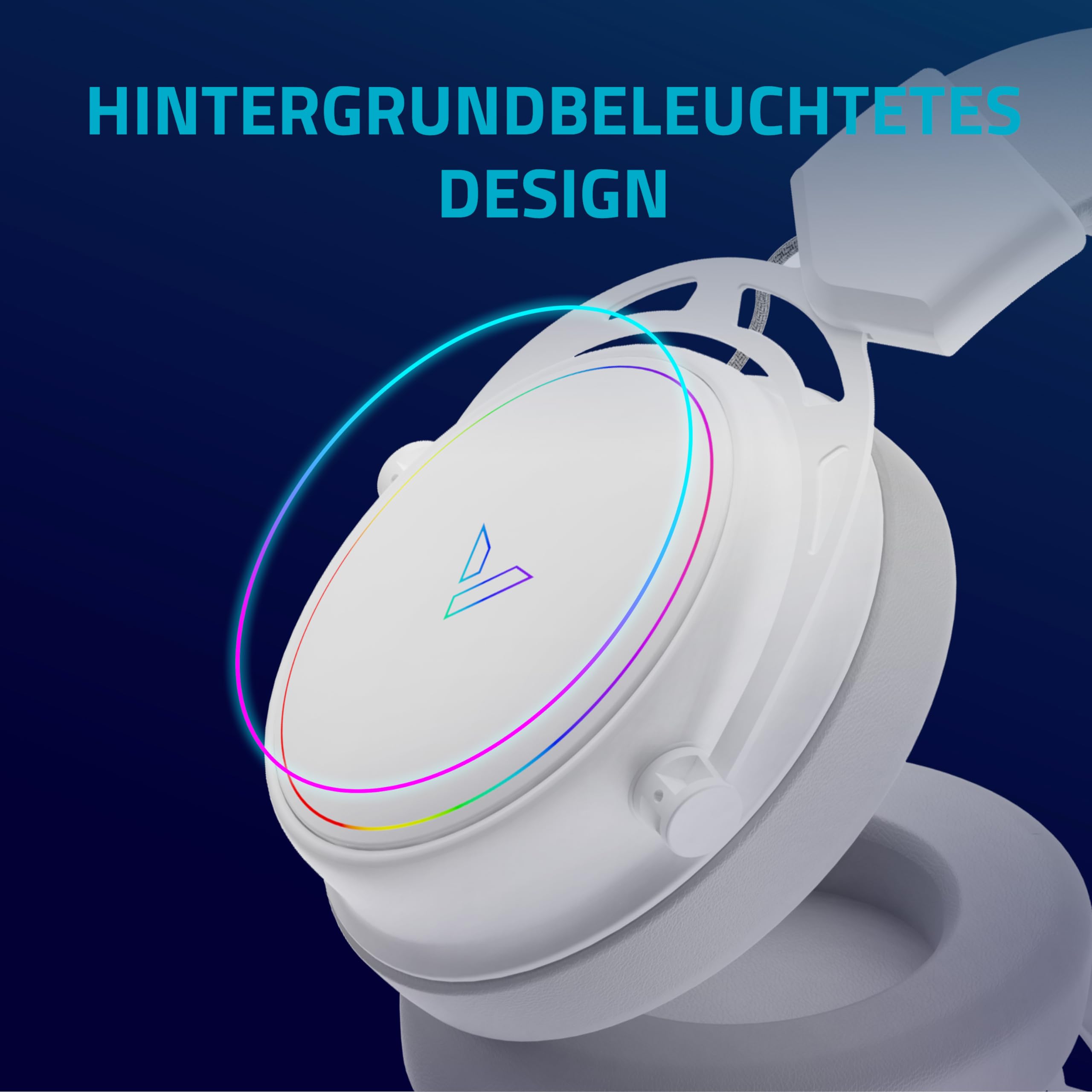 Rapoo Auriculares inalámbricos VH800 para Videojuegos, micrófono Flexible con Silencio, Almohadillas de Piel sintética, batería de 46 h, Auriculares Bluetooth y PC de 2,4 GHz, Mac, Xbox One, PS4,