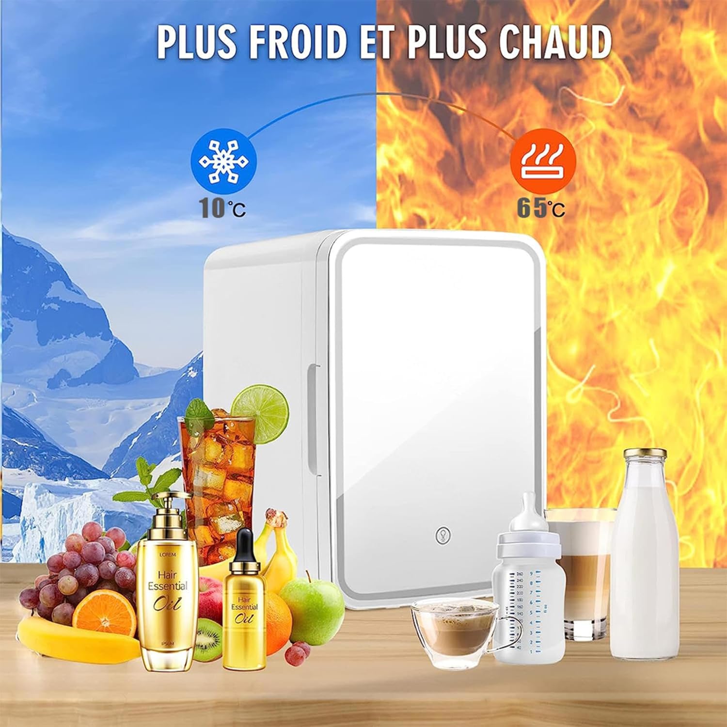 Skin Care Product Refrigerator, With Led Mirror, 8L Capacity Cheap Mini Fridge, Hot And Cold, Car And Home Dual Use Car Fridge, Makeup Fridge For Skincare,Pink (Pink) 4 71dUJfb+MBL. AC SL1500