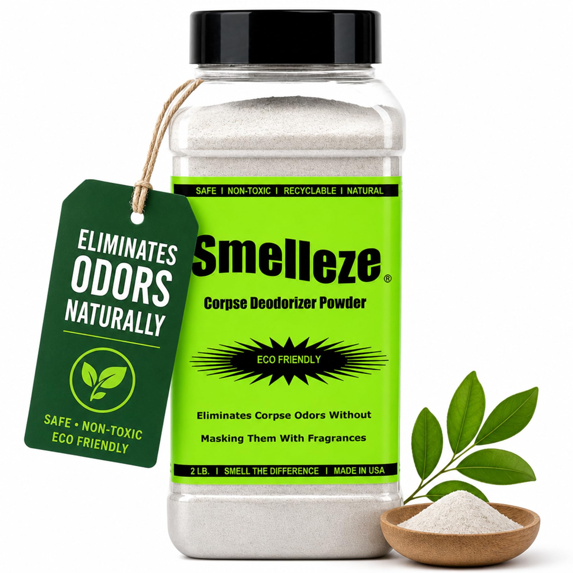 SMELLEZE Corpse & Cadaver Odor Absorber Powder, Fragrance-Free, 2 lb