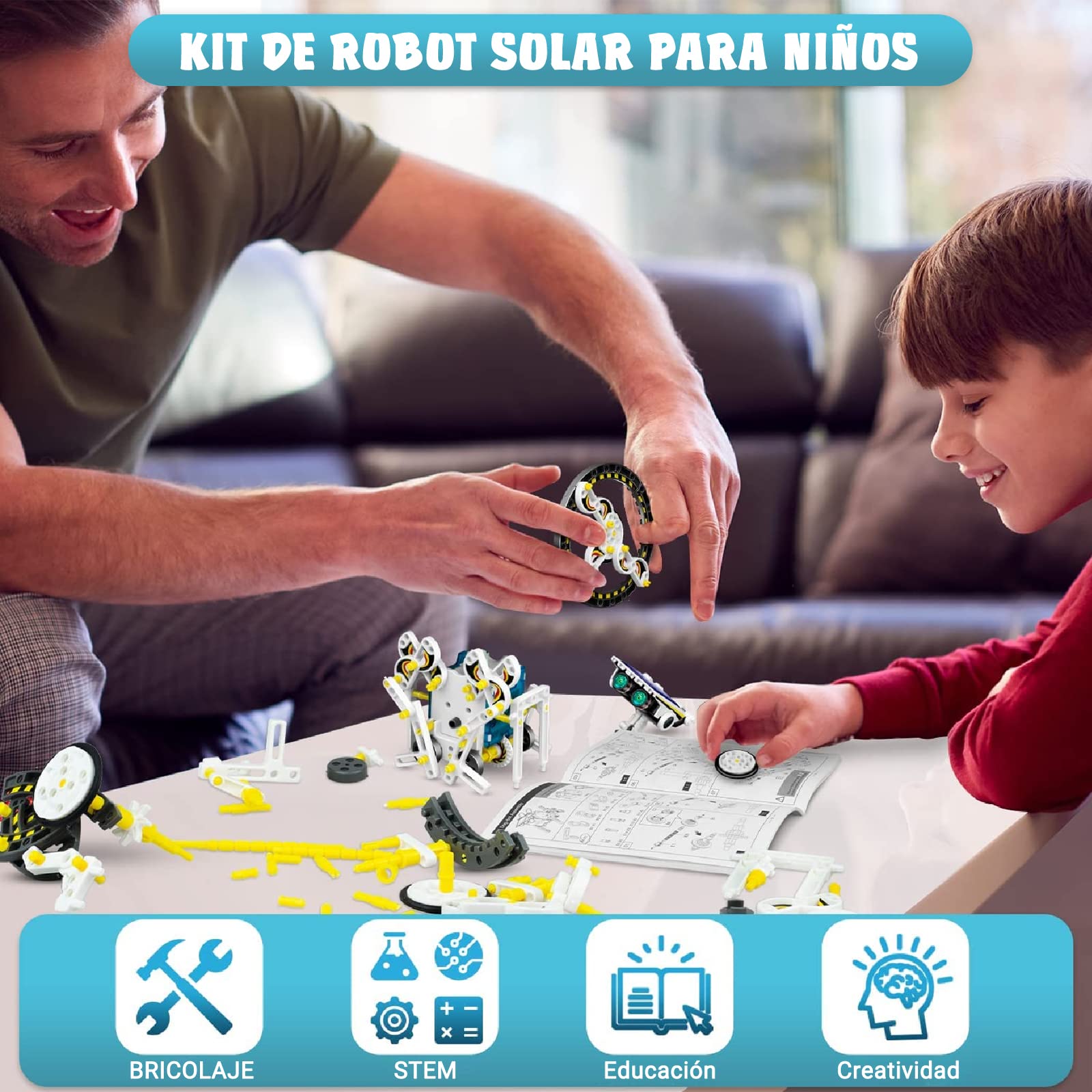 handsmagic Robot DIY KIT Solar Beam Robot Solar Beam Robot Juguete Científico Electrónico Juego de Aprendizaje