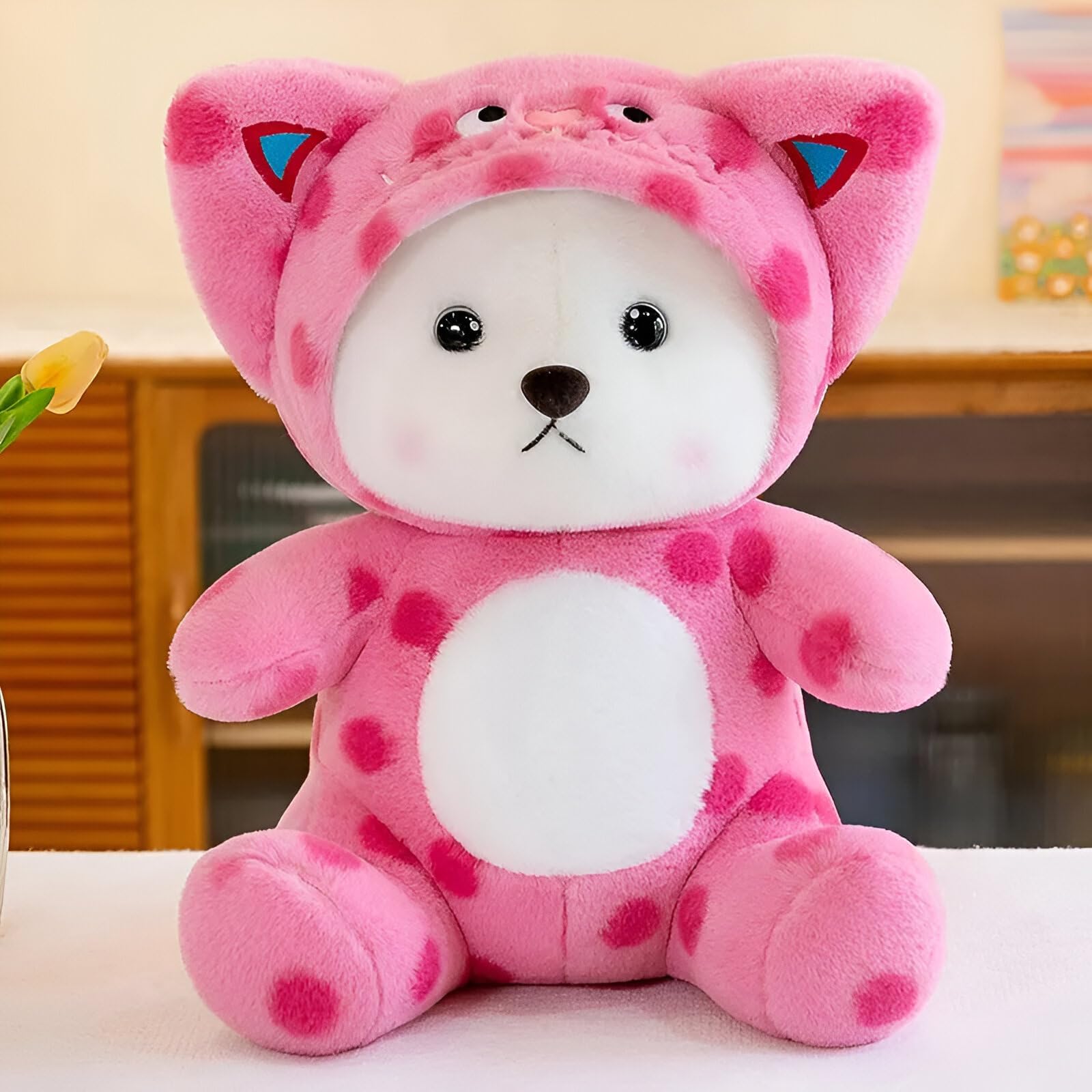 Cute Stuffed Animals Plush Toys | Soft Toys for Kids Girls Teddy Bears Plush Toys for Children and Adults (Dot Pink, Large) 40cm