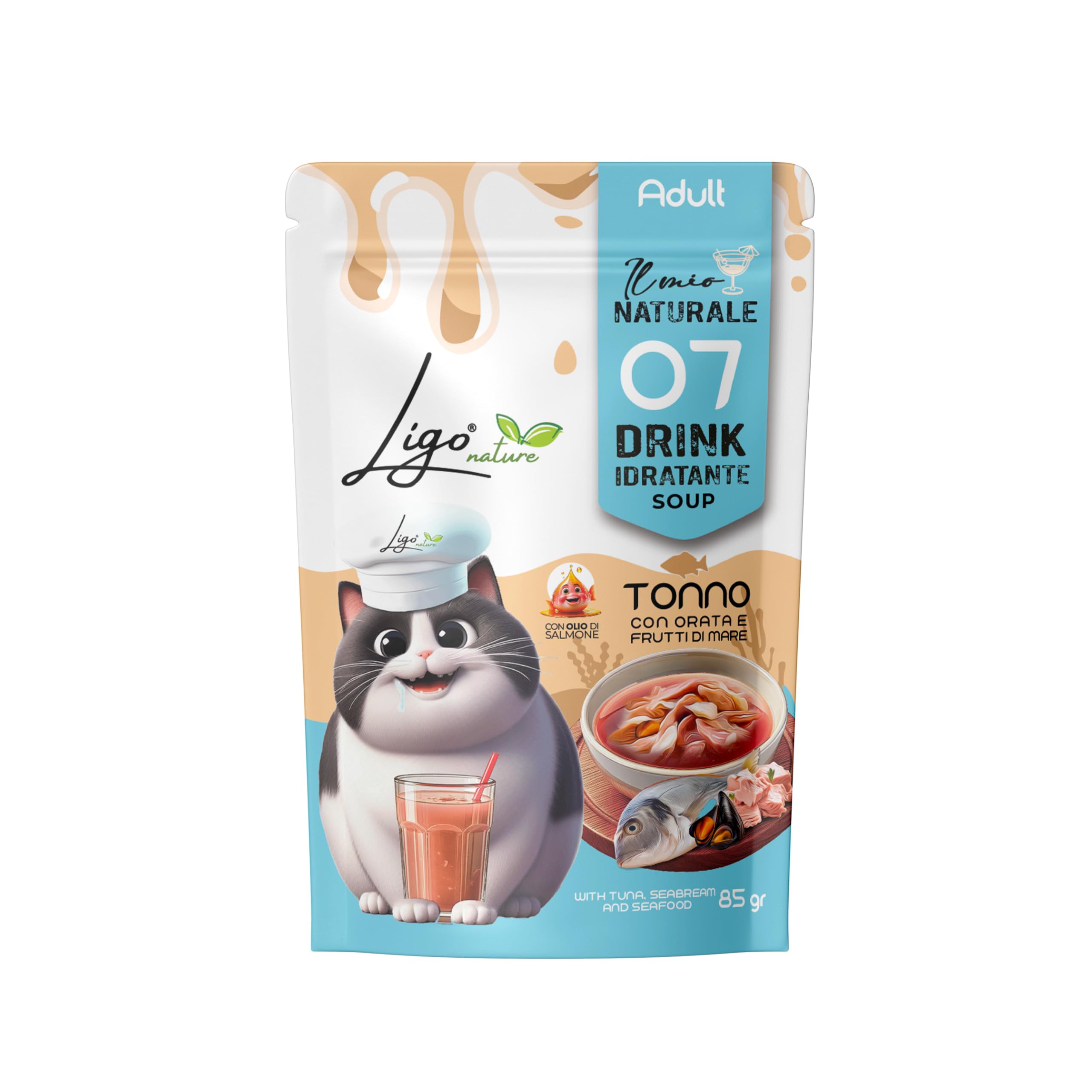 Tonno Con Calamari In Brodo Naturale Per Gatti - 24 Lattine Da 85gr, Cibo Umido Di Alta Qualità