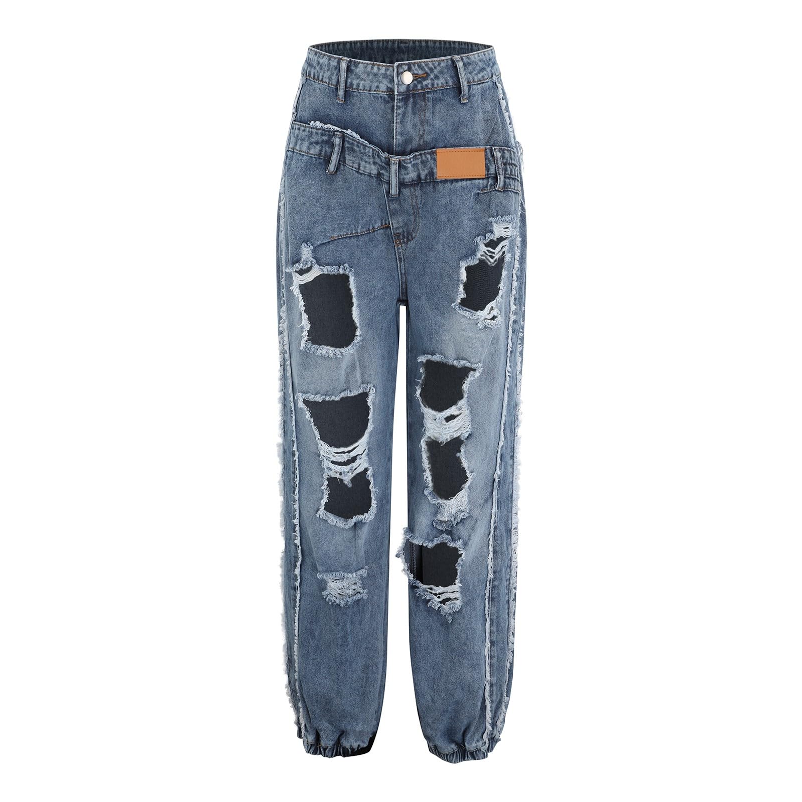 Jeans Donna Curvy Vita Alta Jeans Elasticizzati Casual Gamba Larga Pantaloni Denim Vita Alta Larghi Leggeri Tempo Libero Pantaloni Baggy Curvy Taglie Forti Y2k Streetwear Eleganti Wide Leg Vintage