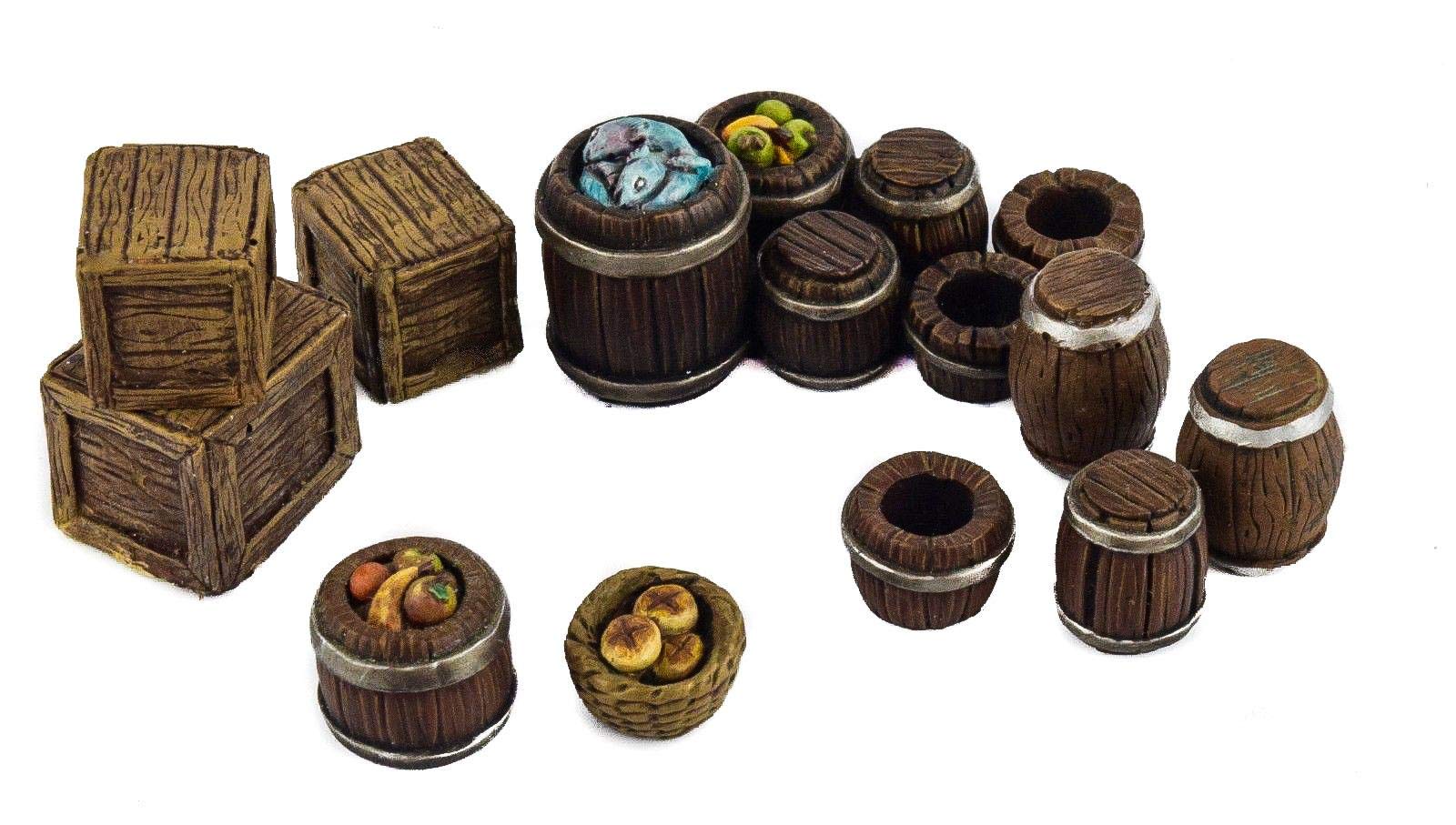 War World Gaming Medieval Town - Casas Ciudad-Campo Medievales y Accesorios en Resina (Pintada/Sin Pintar) – 28mm Wargaming Maquetas Dioramas