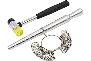 PHYHOO Round Ring Mandrel Metal Ring Sizer Gauge Set with Ring Fixer Tool