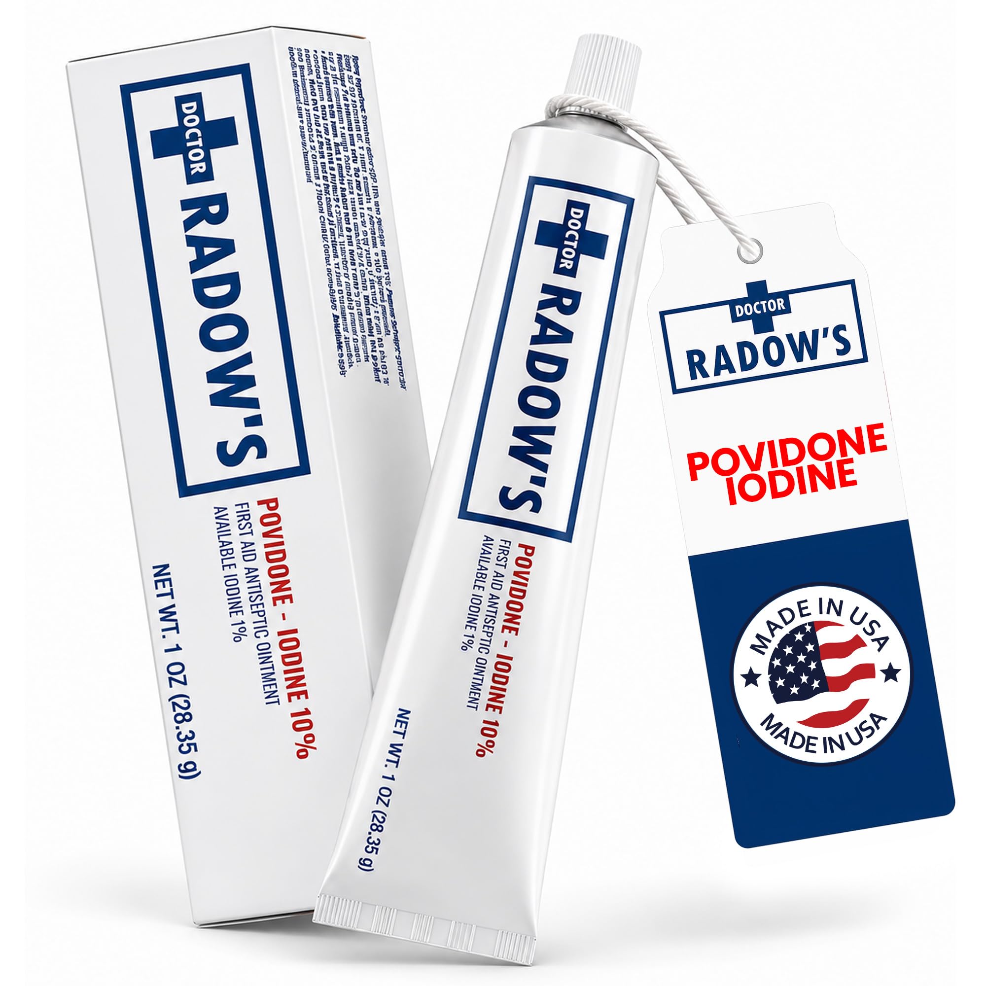 Povidone Iodine Antiseptic Ointment -10% Povidone Iodine, No Antibiotics, for Wounds, Burns, Cuts & More, Promotes Faster Healing, Home and Medical Use, 1 oz (28.35 g)