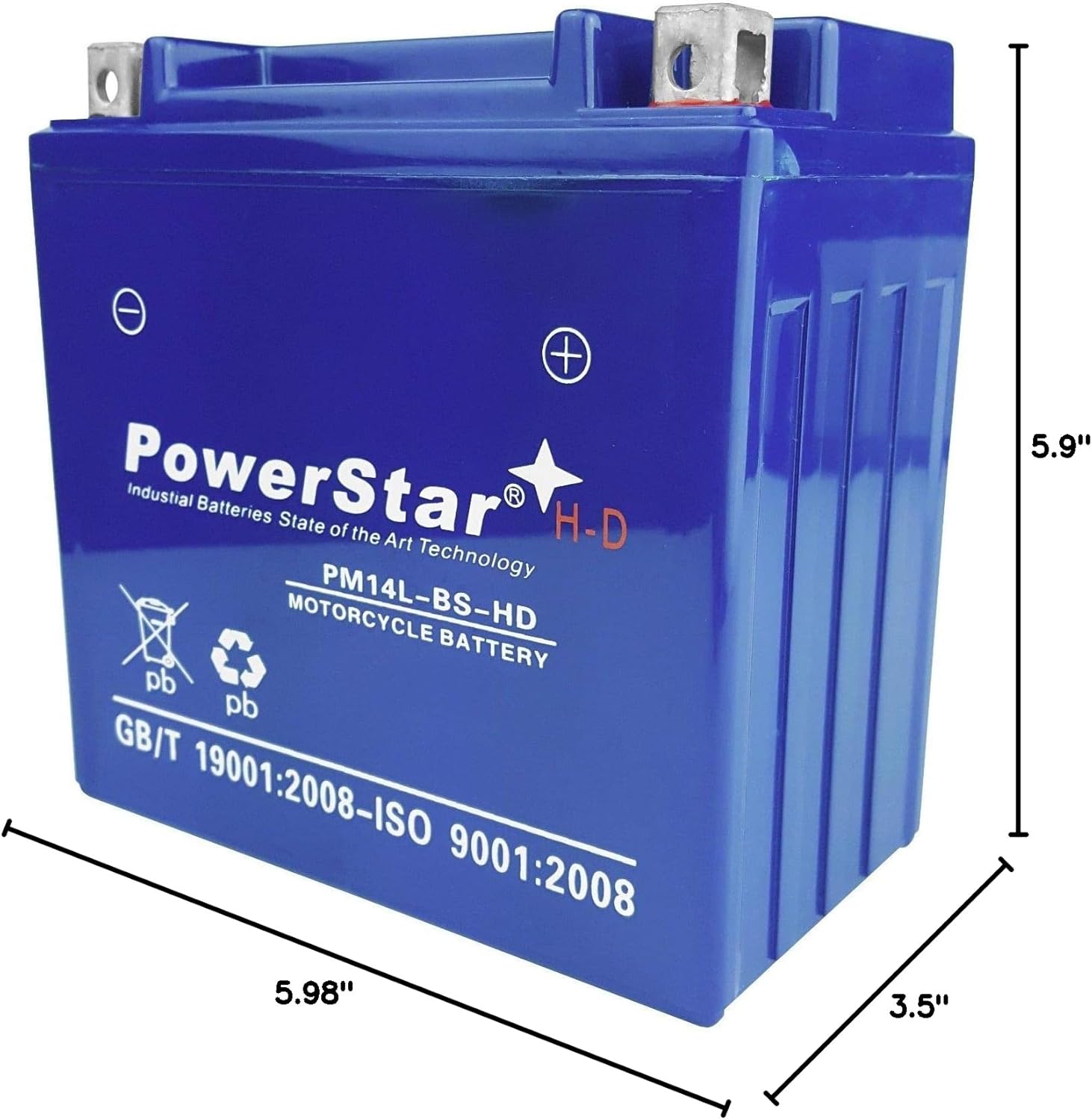PowerStar HD Battery Replaces YTX14L-BS for Harley Davidson XL1200V Seventy-Two