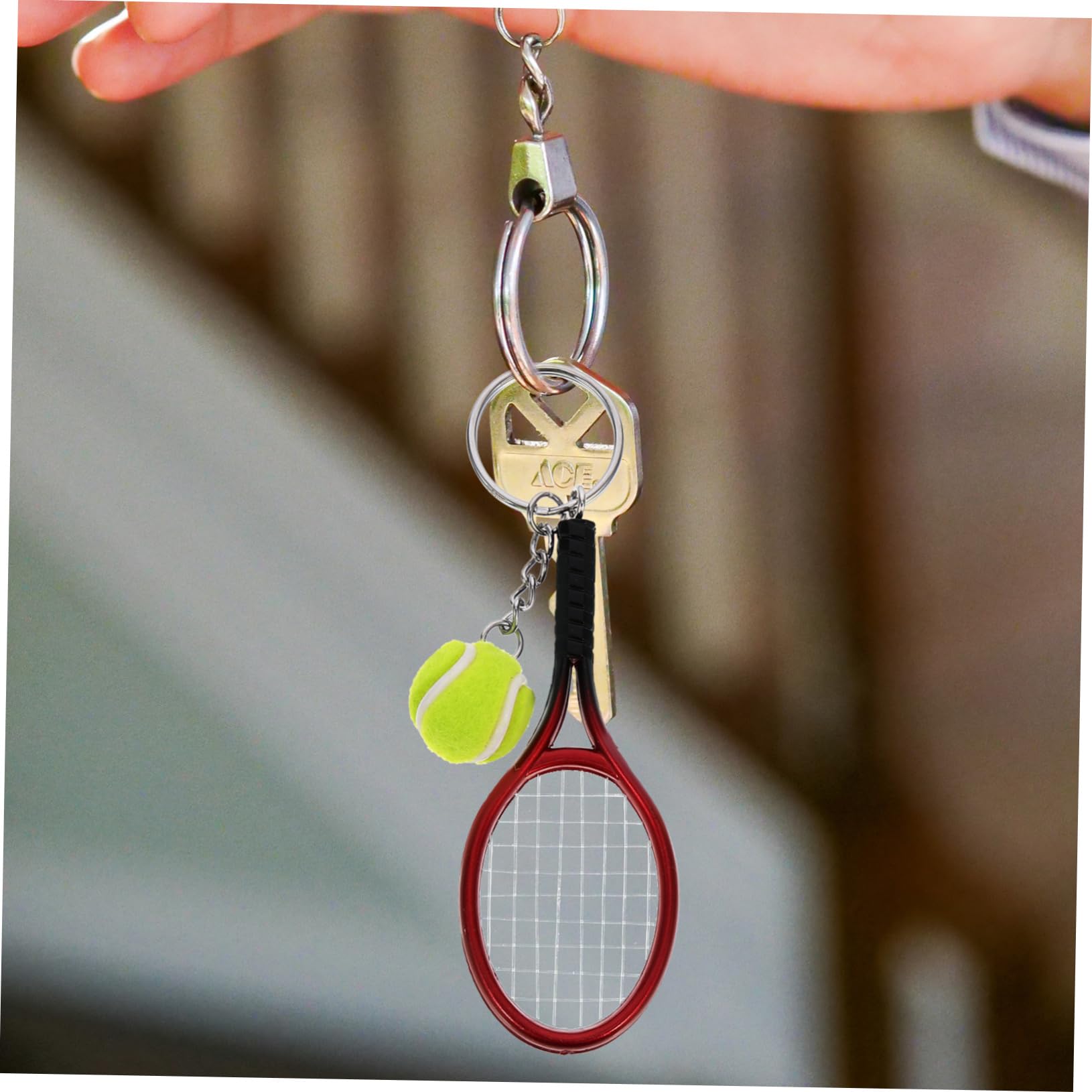 VALICLUD portachiavi da tennis portachiavi dell'atleta portachiavi pallone da calcio Gadget per auto palline tennis palla tennis giocattoli catena chiave accessorio borsa plastica