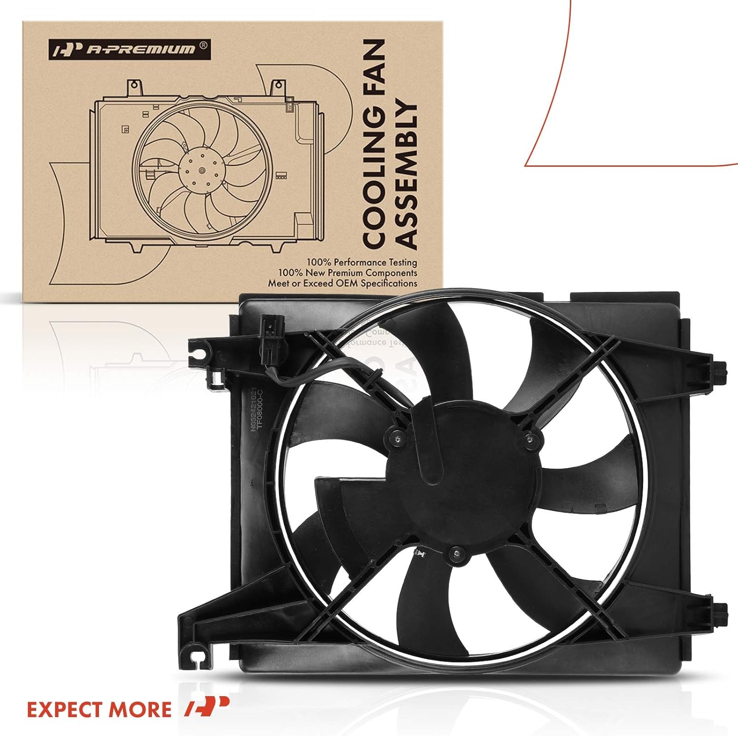A-Premium A/C Condenser Fan Assembly Compatible with Select Hyundai Models - Elantra 2001-2006 - Replace# 977302D000, 977862D000