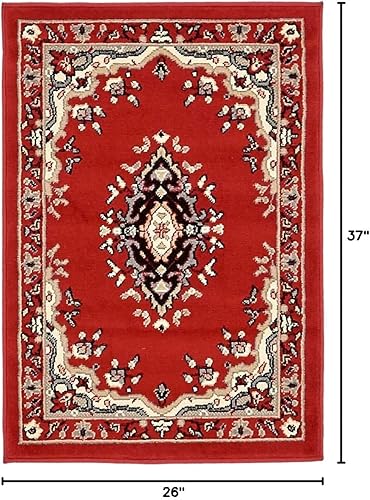 Vista 707 de Unique Loom Reza Collection- Alfombra, Polipropileno, Marrón Marrón/ marfil