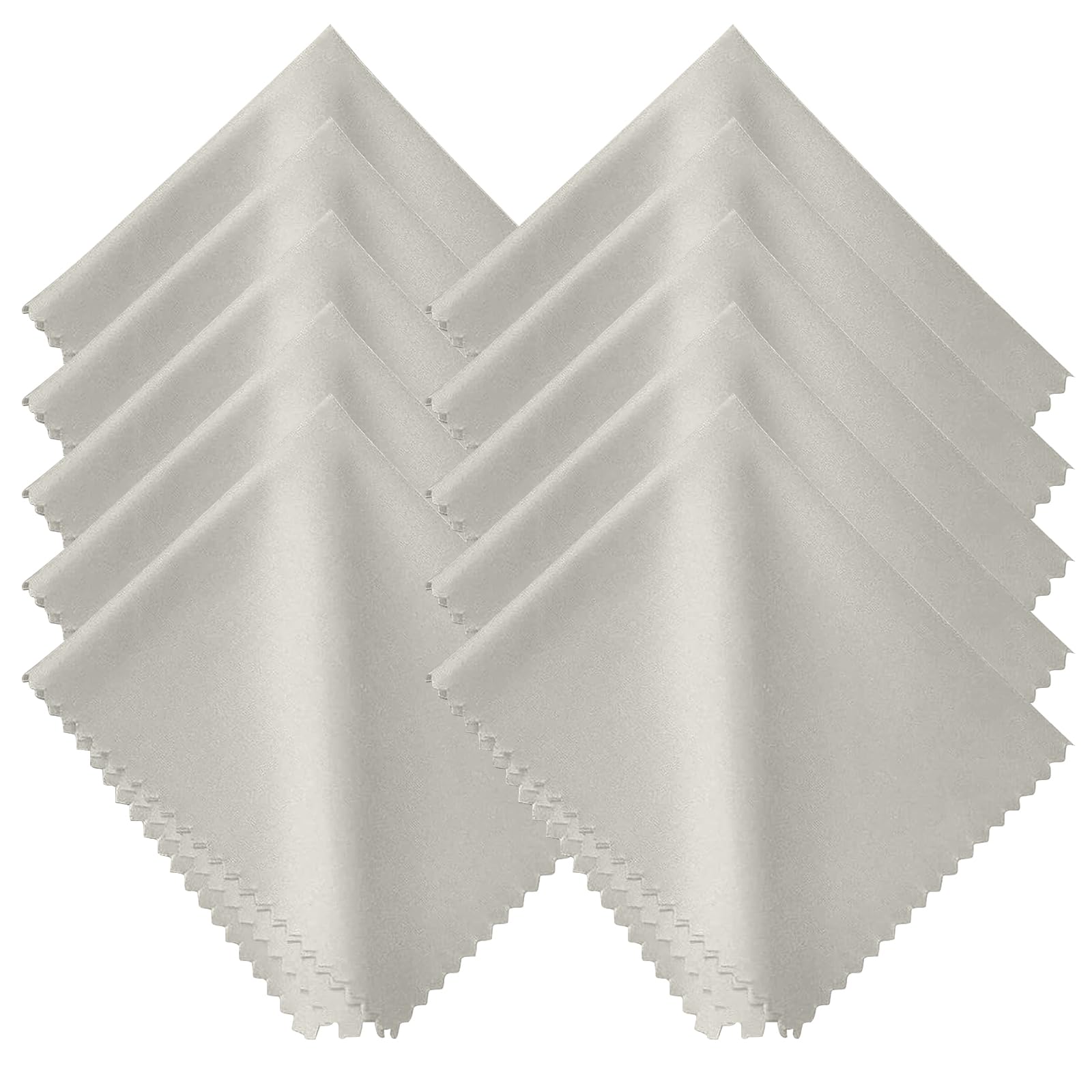 10 Piezas paño Limpiador de Gafas, paño antivaho, Microfibra paño de Limpieza para Pantallas, para Gafas, teléfonos móviles, tabletas (14 x 14 cm, Gris)