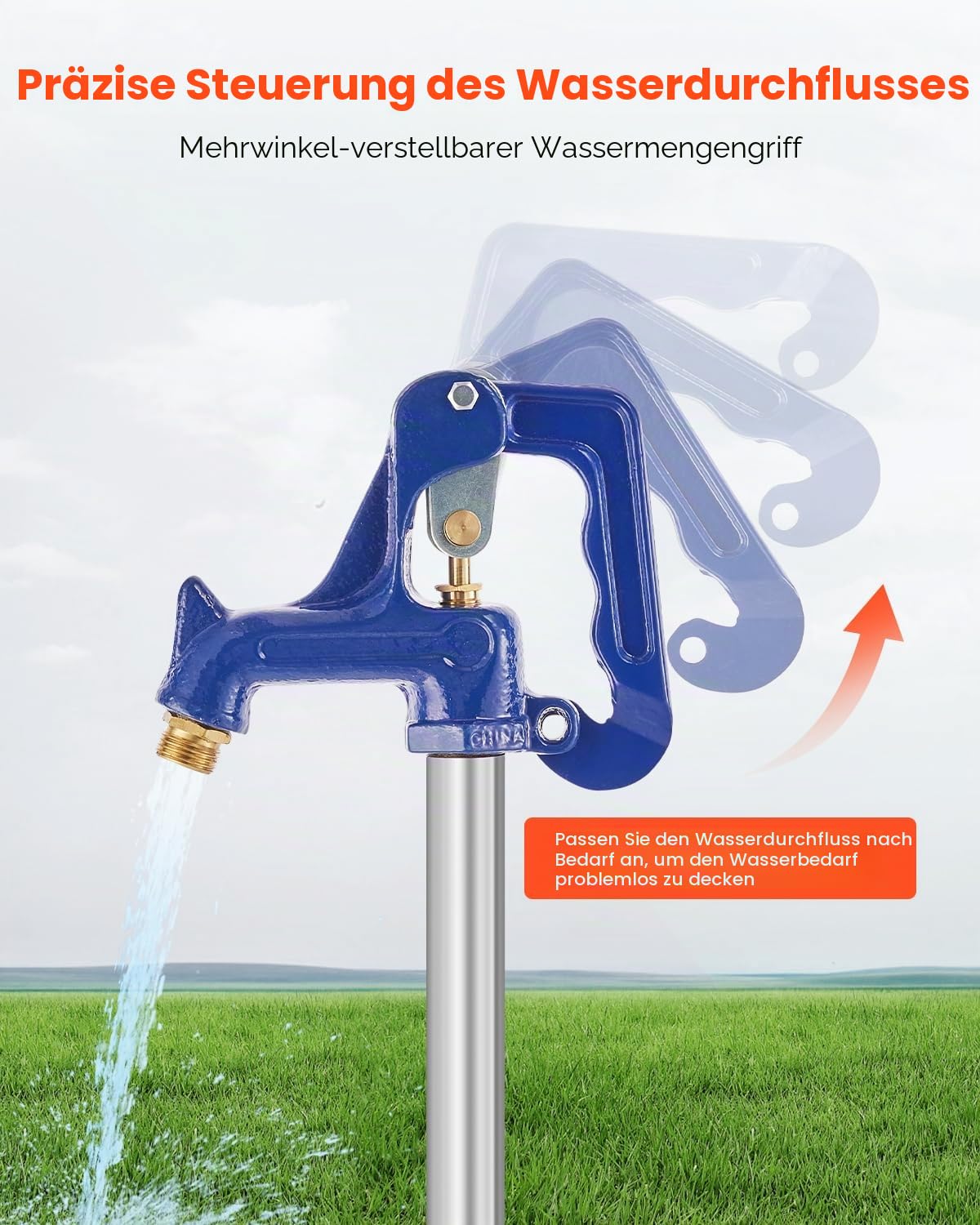 VEVOR Frostsicherer Gartenhydrant, 1,6 m Langer Außenwasserhahn mit 91,5 cm Eingrabungstiefe, G 3/4 Zoll Rohranschluss & G 3/4 Zoll Schlauchkupplung, für Bewässerung von Hof, Garten & Bauernhof