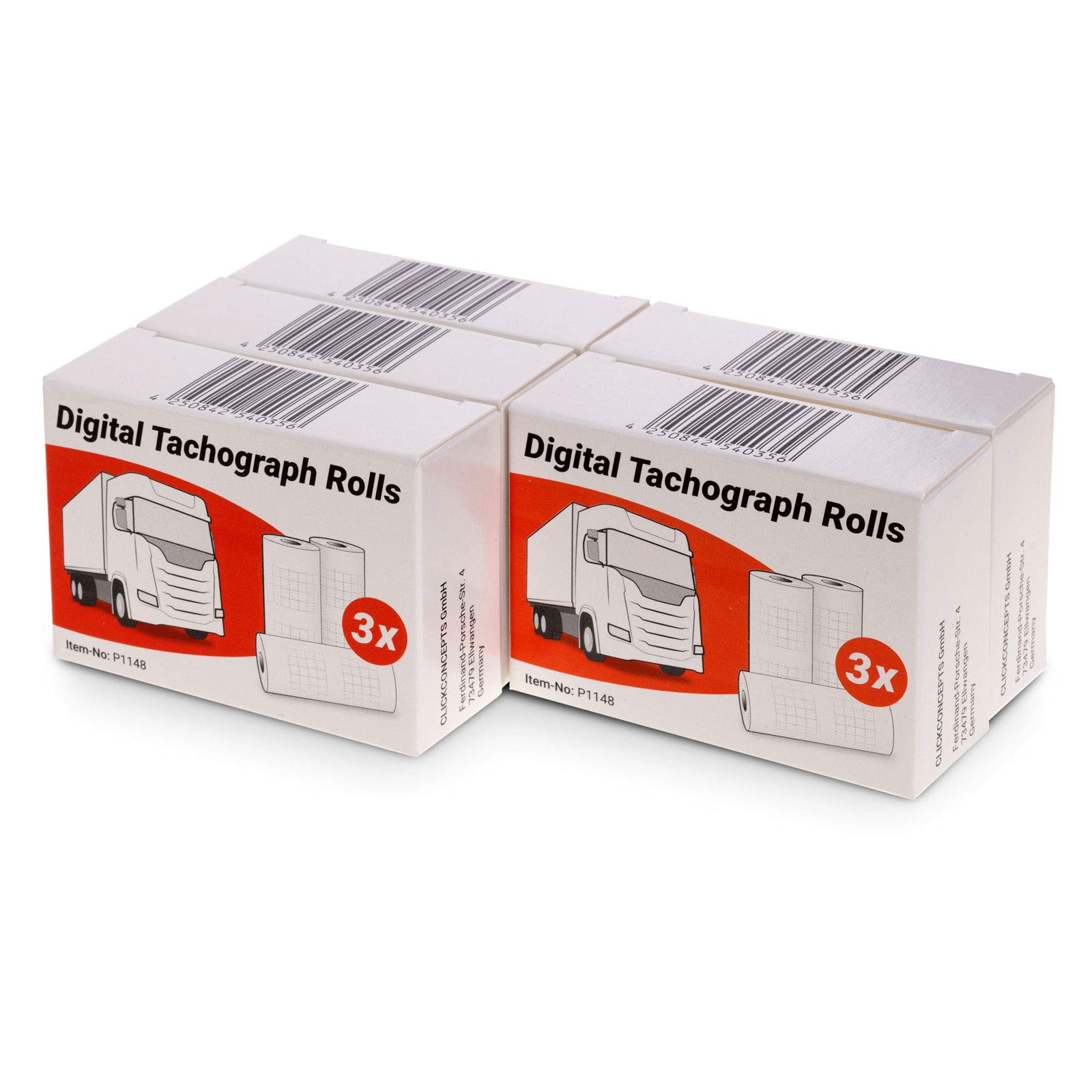 Rouleaux tachygraphe 8m papier thermique 57/28/7 pour camion - Pack de 15