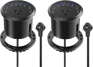 3 inch Desk Power Grommet USB C 65W,Ultra-Flat Plug Power Strip,2PCS