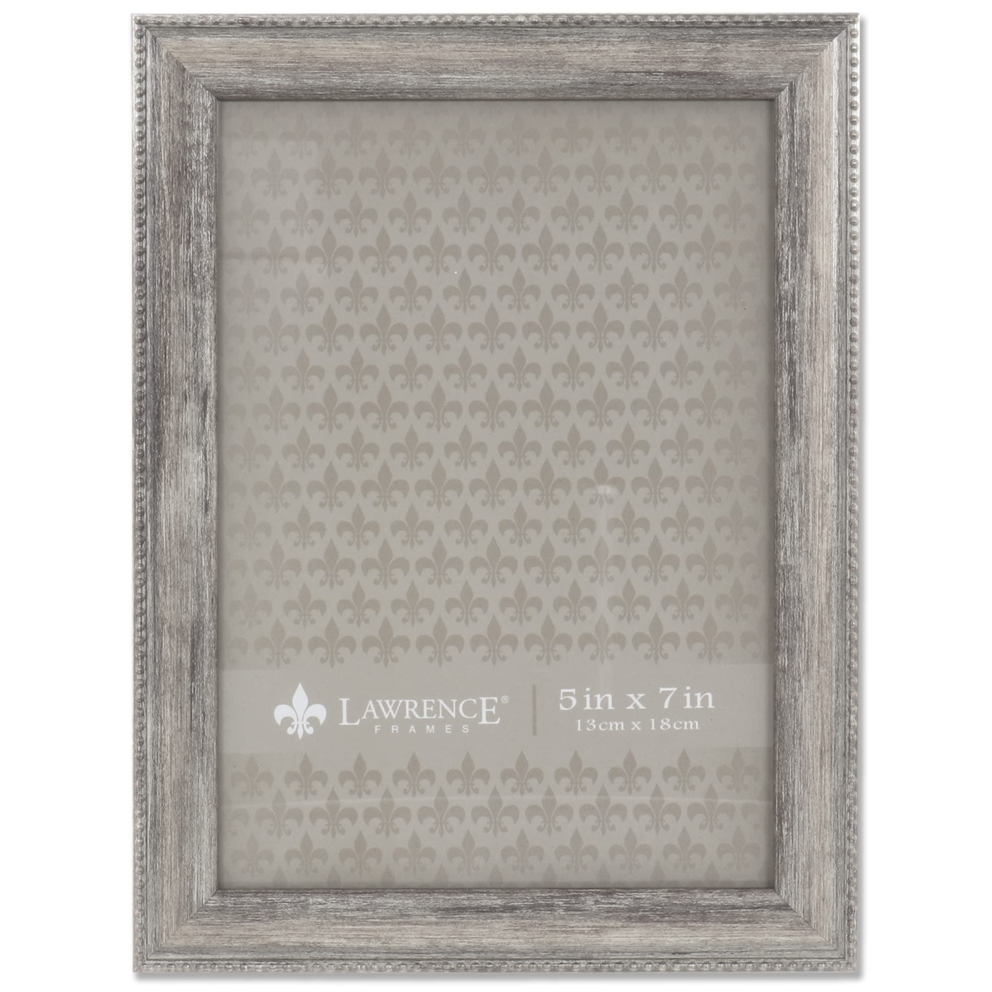 Lawrence Frames Classic Bead Picture Frame, 5x7, Silver
