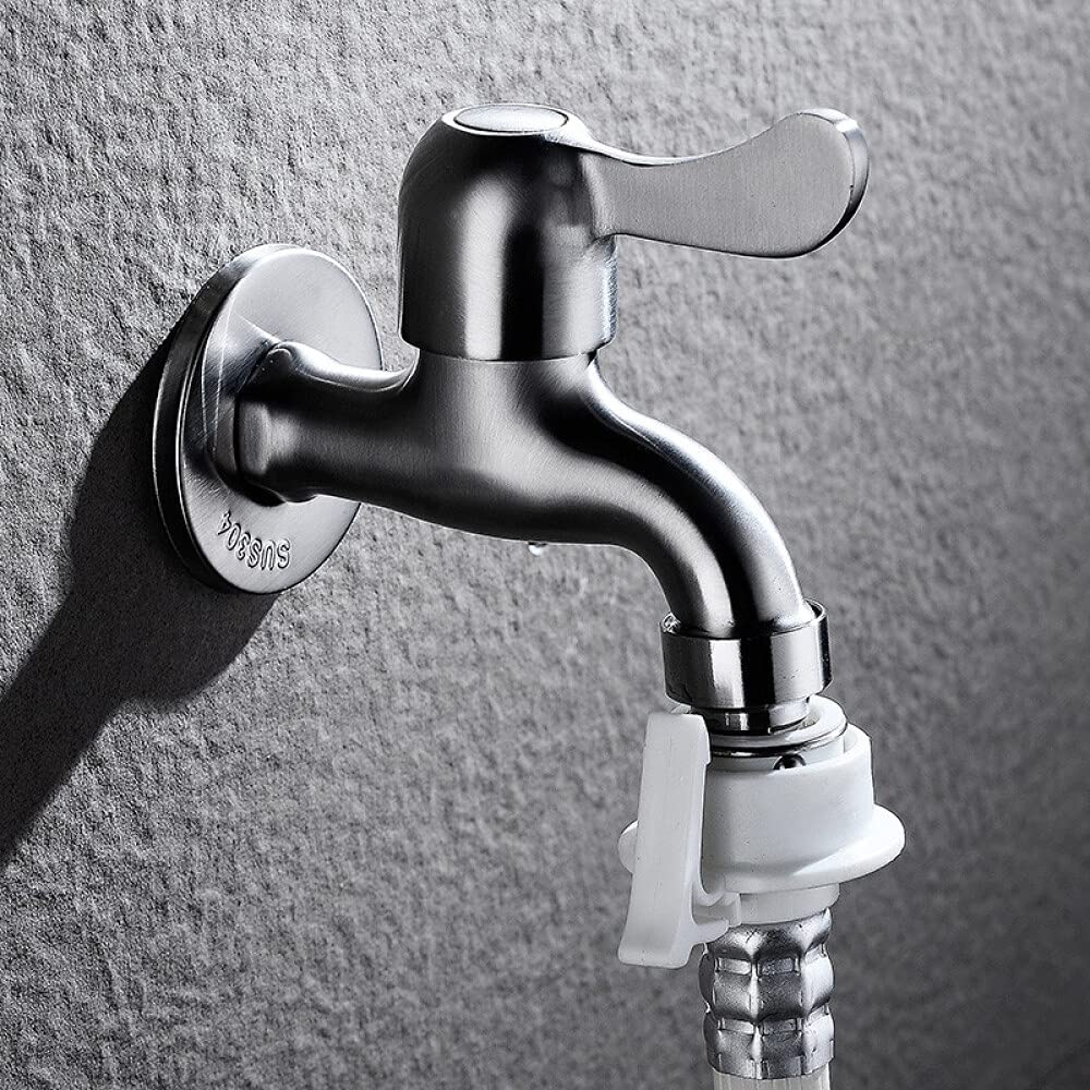Wasmachine Kraan, Automatische Stopklep, Messing Kraan, Wassen Badkamer Kraan Wasmachine Kraan Muur Gemonteerd Kraan Badkamer Wastafel Kraan