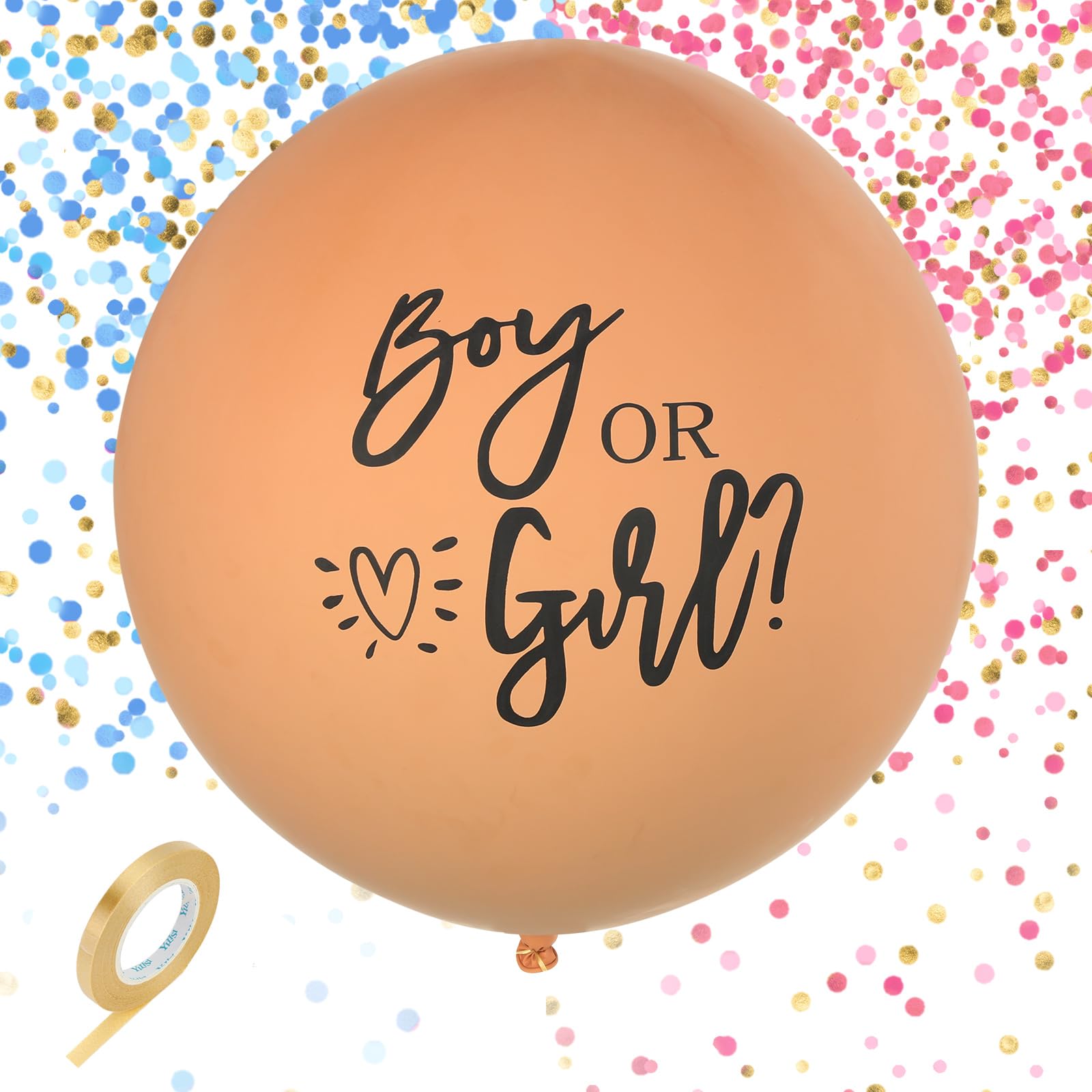 KOBOKO Gender Reveal Ballon – Blau Gefüllt Mit Konfetti Für Babyparty & Geschlechtsenthüllung