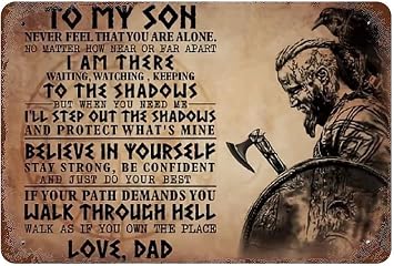 WZVZGZ Retro Wall Decor Viking Warrior, Fun Bathroom Vintage Metal Poster Plaque for Home, Living Room, Kitchen, Cafe, Bar - Tin Sign, 8x12 Inch