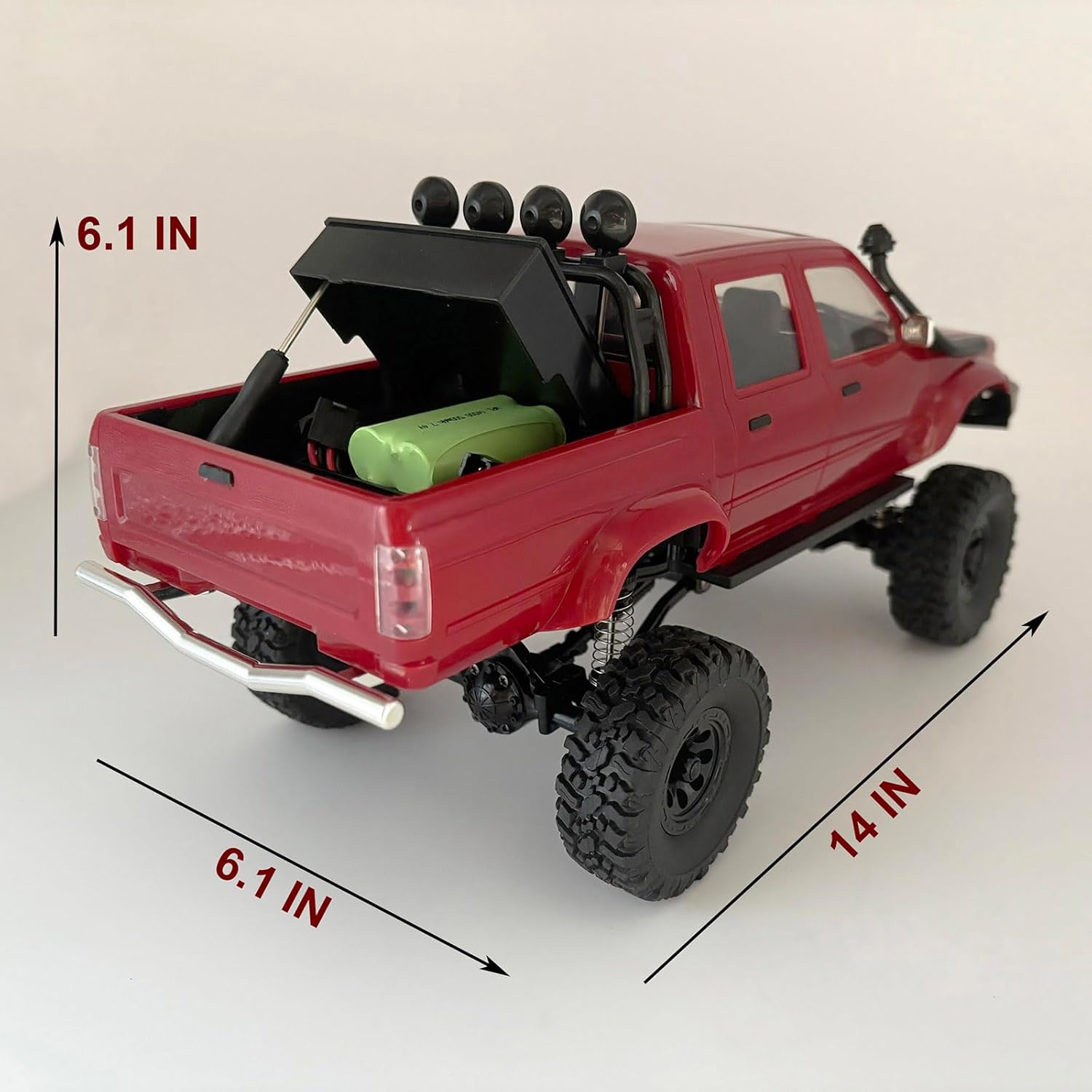 RC Rock Crawler 4x4 RC Truck 1/16 Scale RC Crawler WPL C64-1 Remote Control Truck Off Road RTR All Terrain 260 Motor 2.4GHz Fully Proportional Upgraded Chassis Hobby Vehicle for Adult