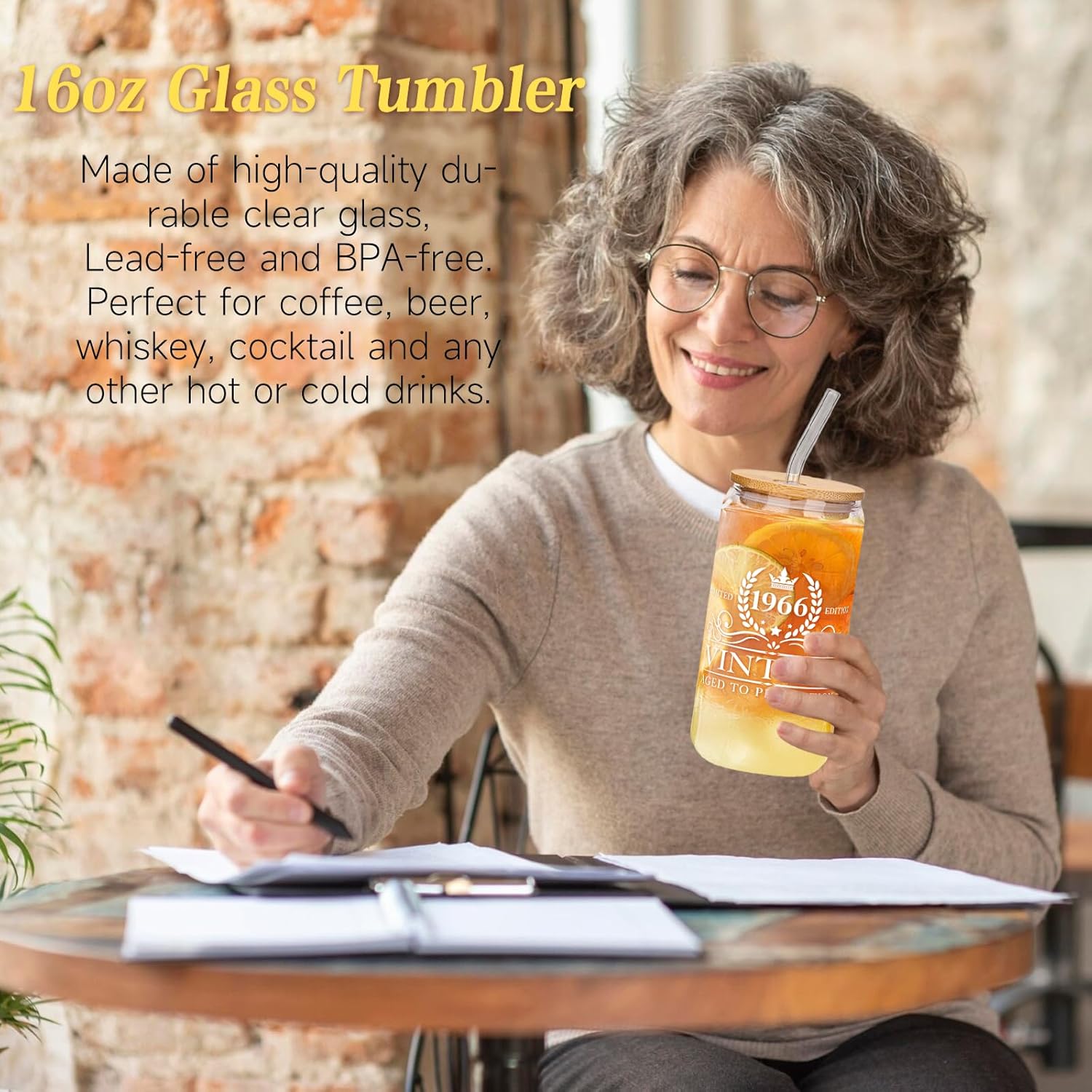 60th Birthday Gifts for Her Women, Cool Gifts for 60 Year Old Woman, Sixty Birthday Tote Bag Glass Cup Candle Gift Basket Ideas Daughter Mom Sister Friend Wife Coworkers - Image 4