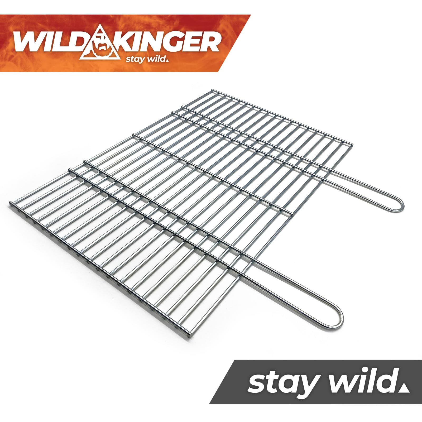 WILD KINGER stay wild Wildkinger Grillrooster, 70 x 40 cm, stabiel, 5 mm diameter, grill, kamim, grillrooster, BBQ, vervangingsrooster