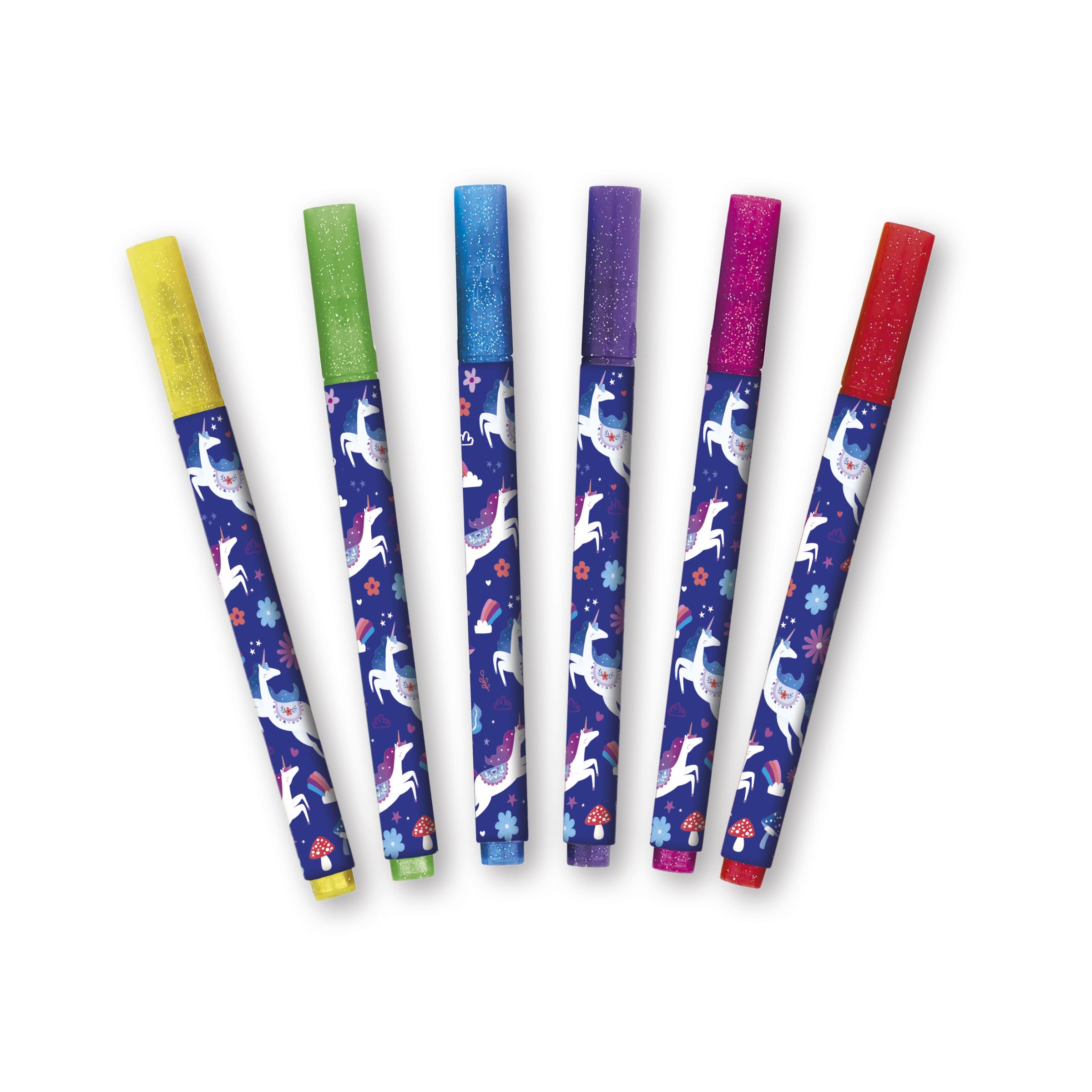 Janod, 6 Glitter Effect Markers, Unicorn Theme, 6 Colours, Magic Marker for Drawing Colouring, Crafting Art Crafts - Image 3