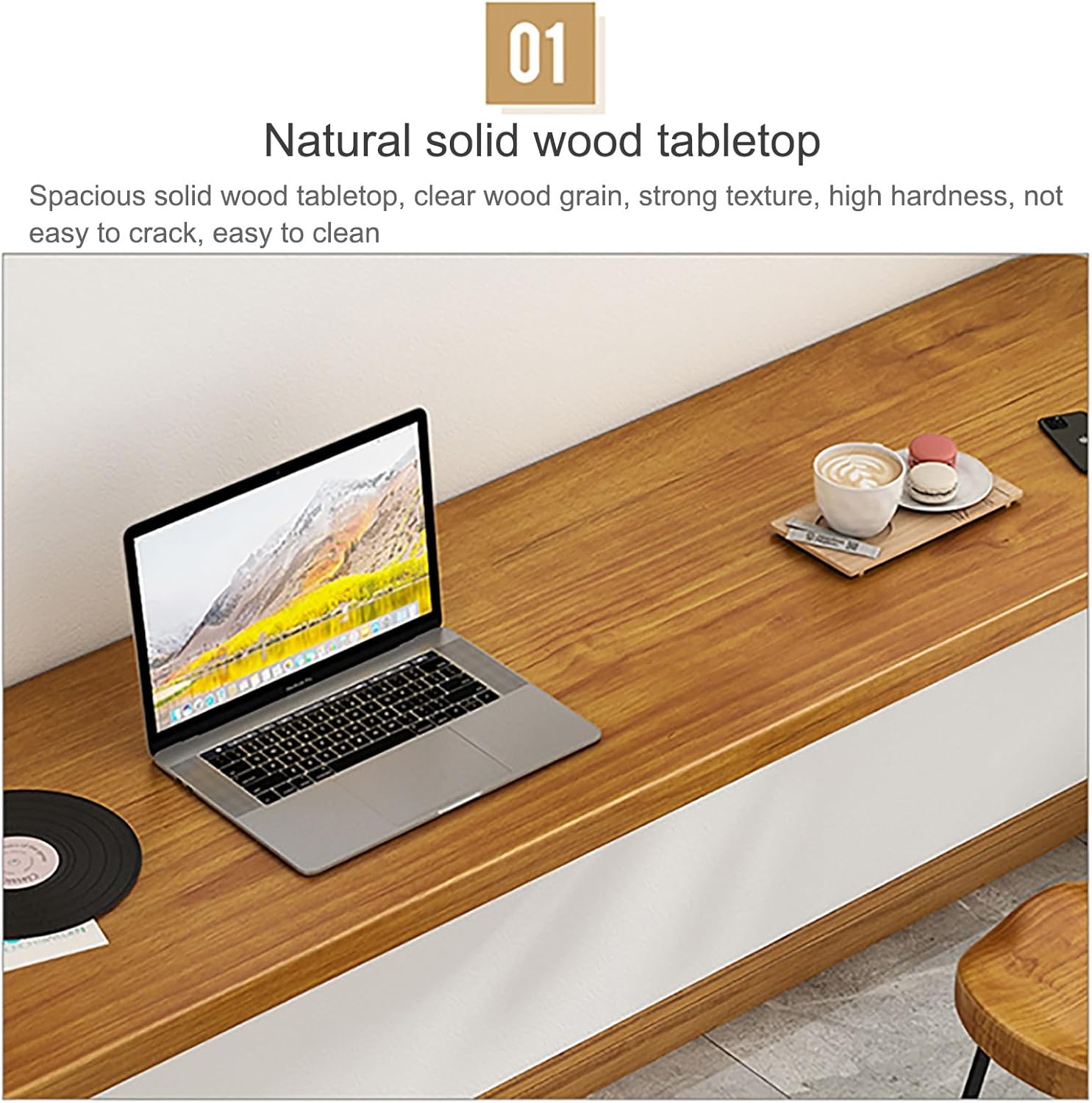 Industrial Bar Table, Wall-Mounted Foldable Bar Table, Wall Mounted Narrow Kitchen Tea Table Indoor Bars, for Kitchen, Dining, and Living Room(140 * 40cm/55 * 16in)