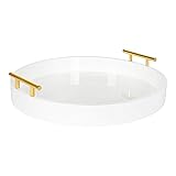 Modern Round Tray White and Gold (more sizes)