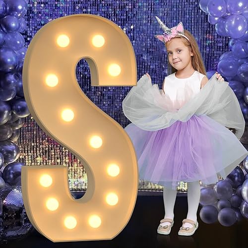 Miniatura 308 de Números iluminados grandes de 4 pies, números de marquesina 2 para decoraciones de cumpleaños de 21 para niños y niñas, números gigantes iluminados