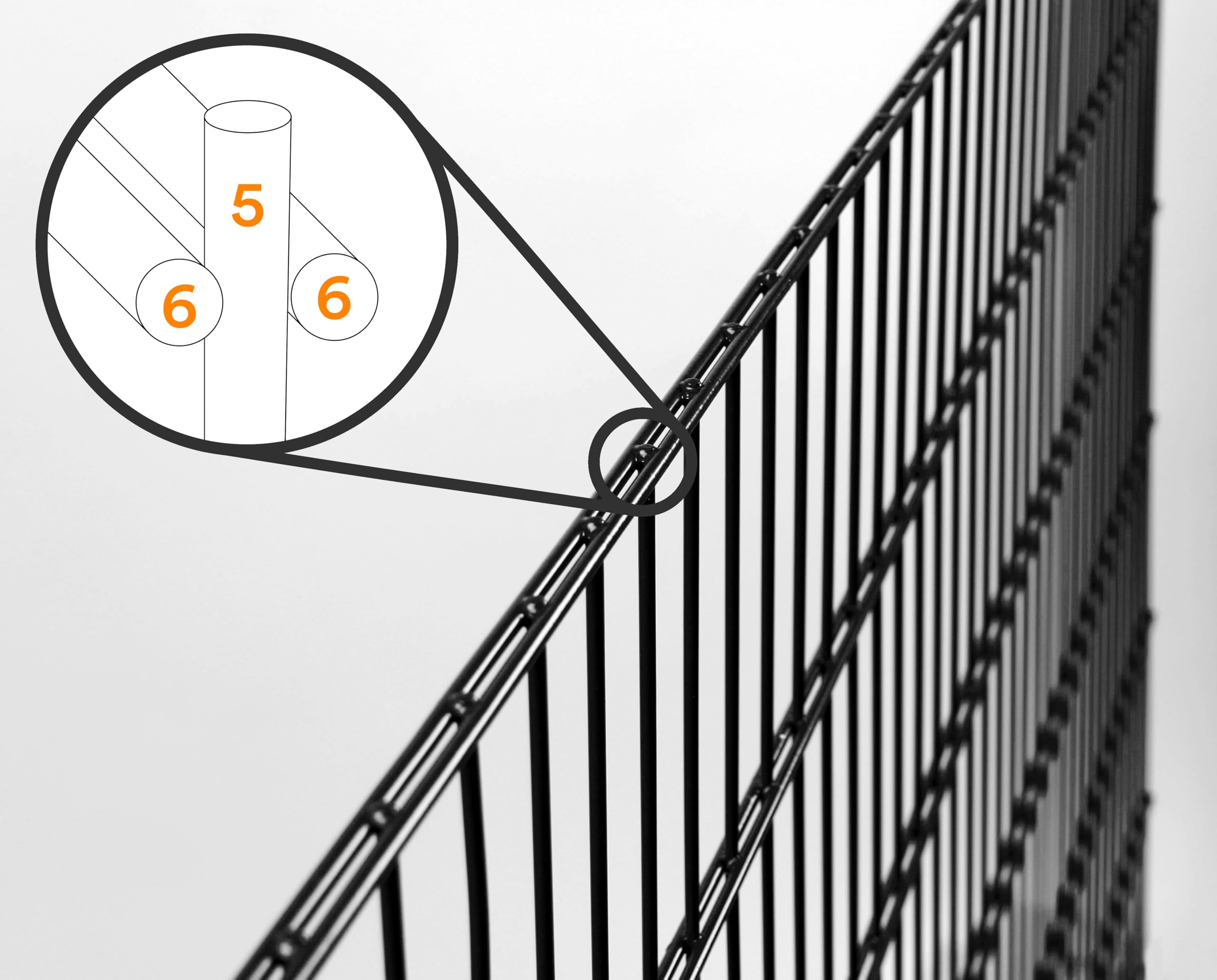 Alberts 627751 Doppelstabmattenzaun als 6 tlg. Zaun-Komplettset | matt schwarz | Höhe 140 cm | Länge 4 m
