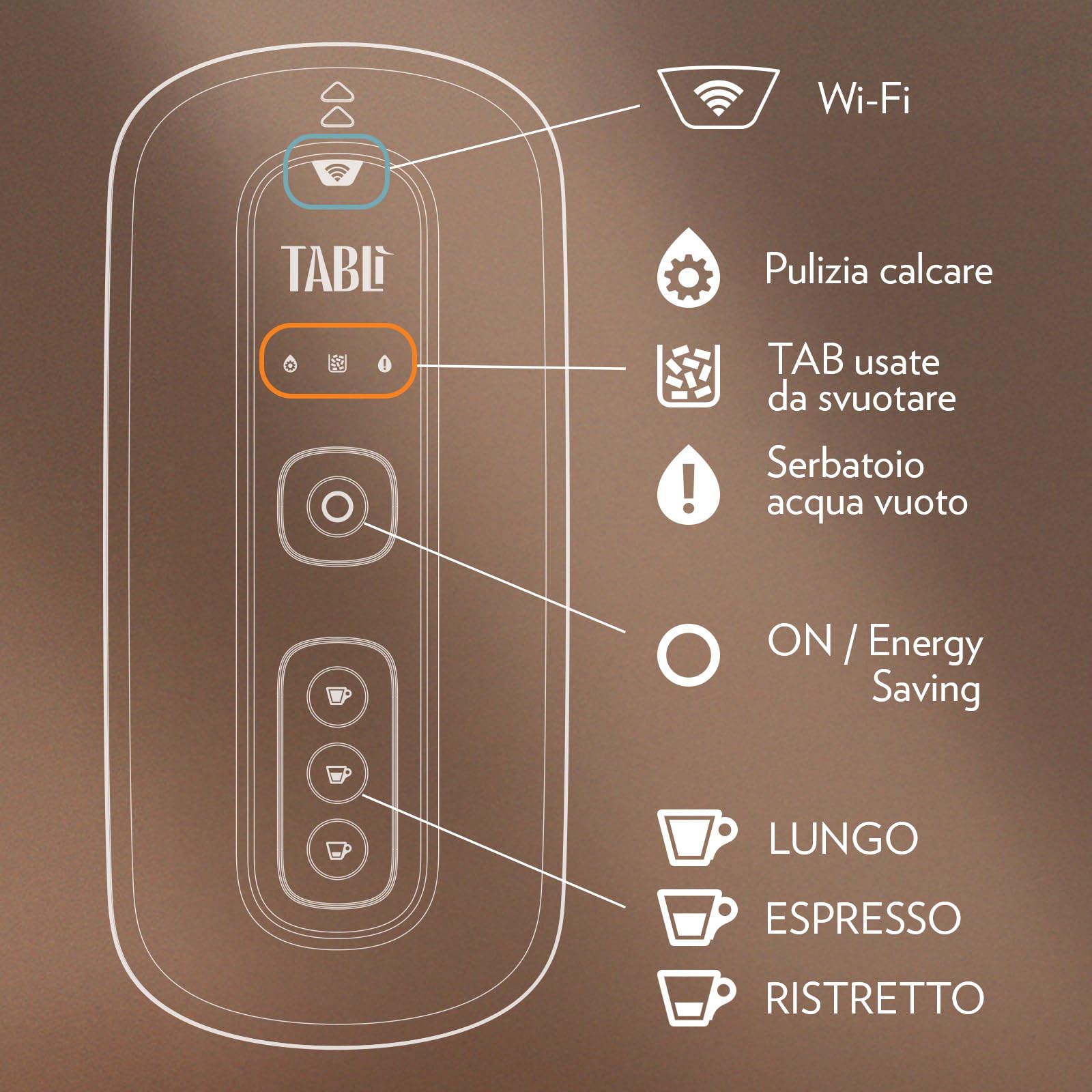 Lavazza, Tablì, Macchina Caffè Creata Esclusivamente per Tab 100% Caffè, Controllo Remoto con App, Compatibile Alexa e Google Home, Serbatoio d'Acqua 1.2L, 1450 W, 165 x 330 x 390mm, Rossa