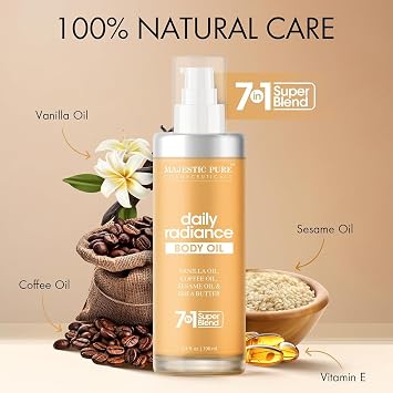 Majestic Pure Vanilla Body Oil with Shea Butter - 3.4 Fl Oz