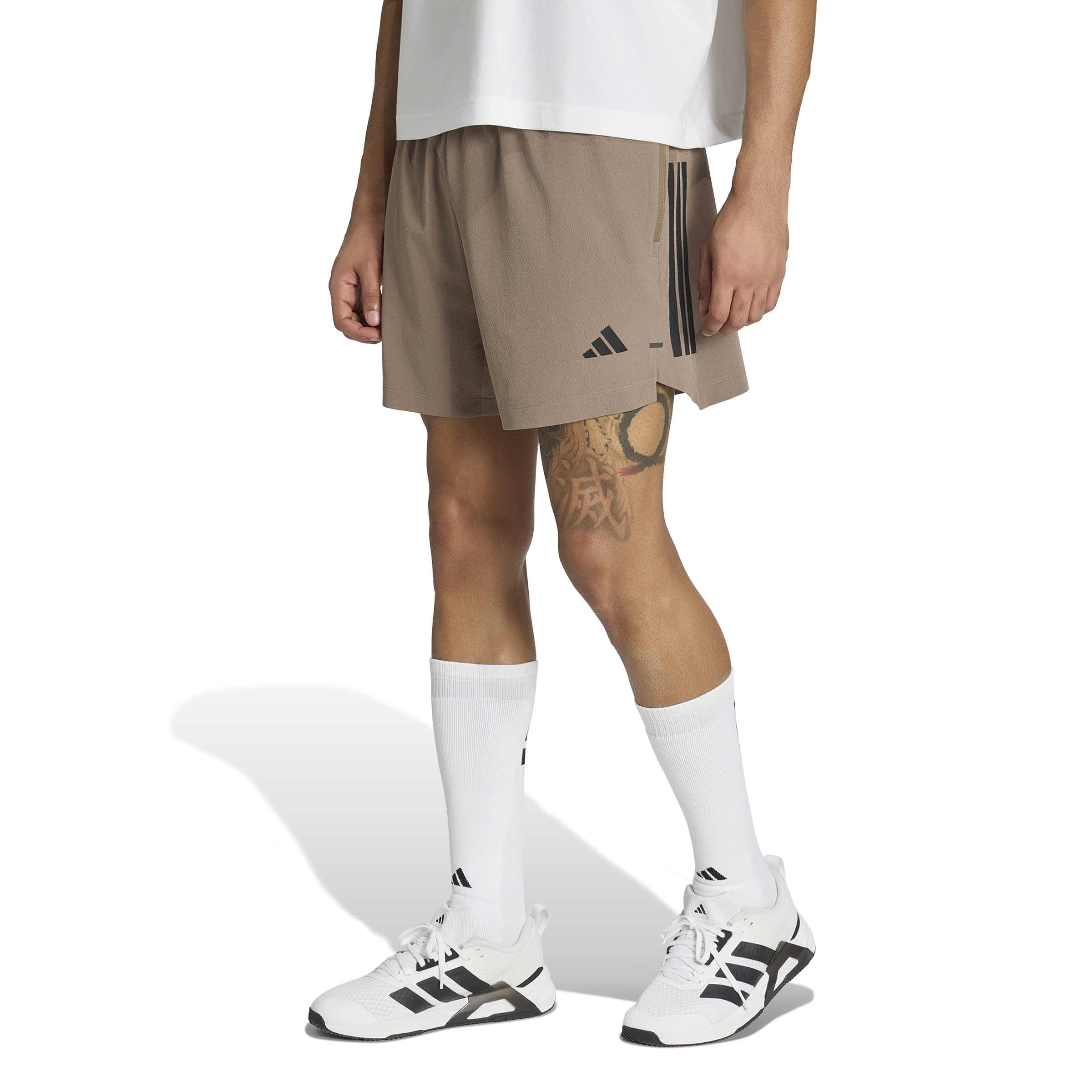 adidas Uomo D4T Primelift 3 Stripes Shorts, Khaki Six, XXL