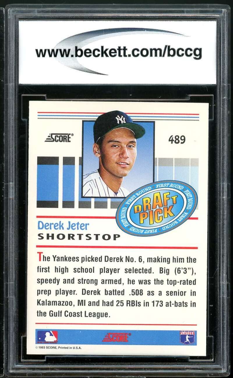 Amazon.com: 1993 Score #489 Derek Jeter Rookie Card BGS BCCG 9 Mint :  Collectibles & Fine Art