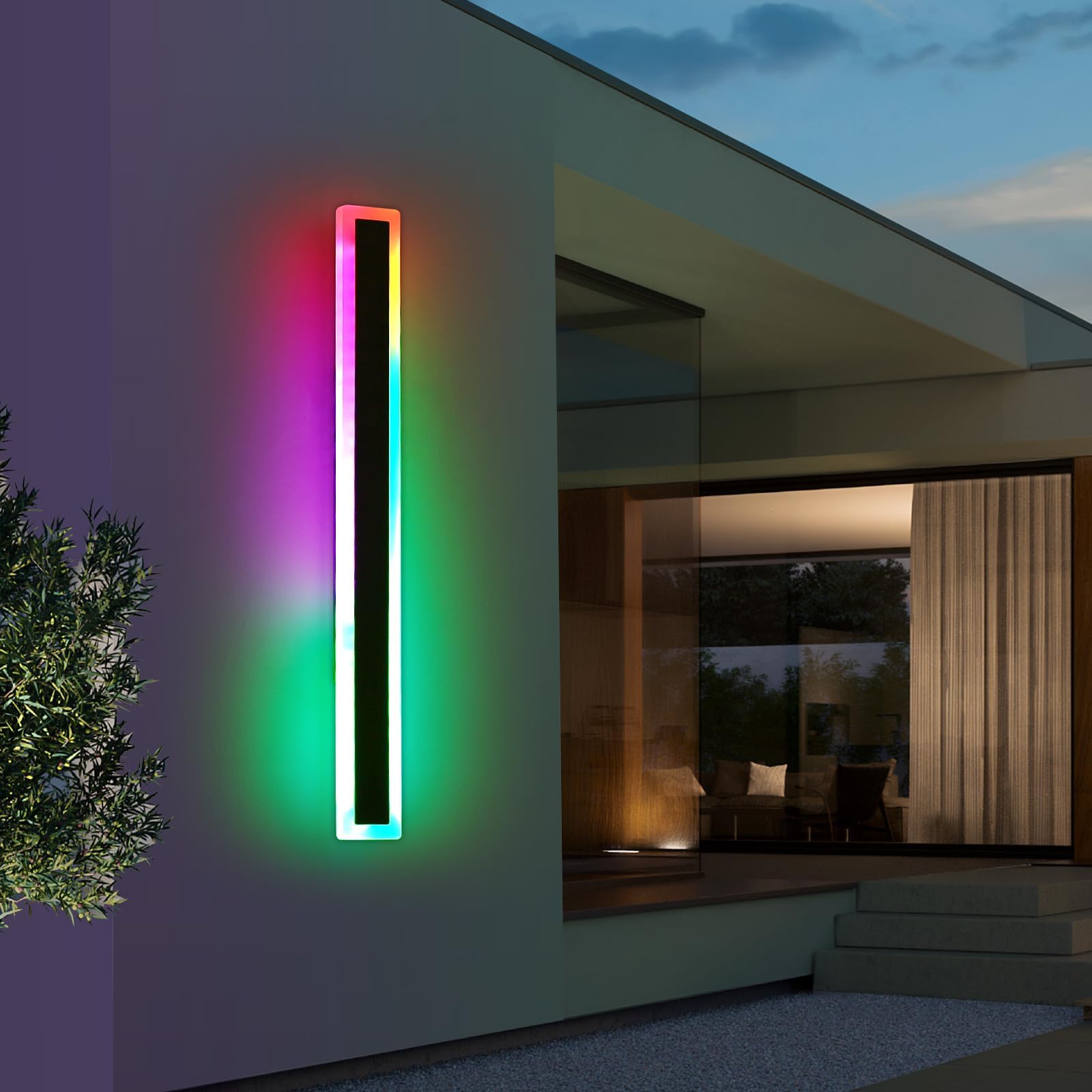 Mikeru 40CM Black Wall Lights, 2Packs Modern Acrylic Wall Light 3000K/4500K/6500K 3 Color Hard Wired Outside Light Wall Mounted Light for Lighting in Front of Mirrors, Garden Decoration — view 48