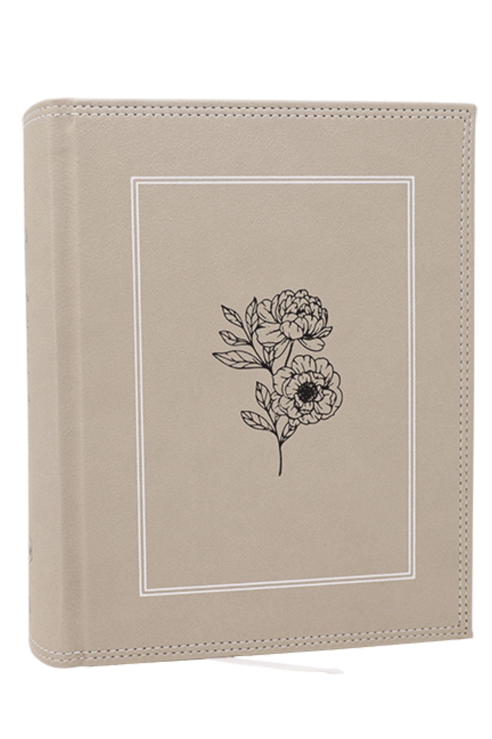 NKJV, Journal the Word Bible, Large Print: Reflect, Journal or Create Art Next to Your Favorite Verses (Stone Leathersoft over board, Red Letter)