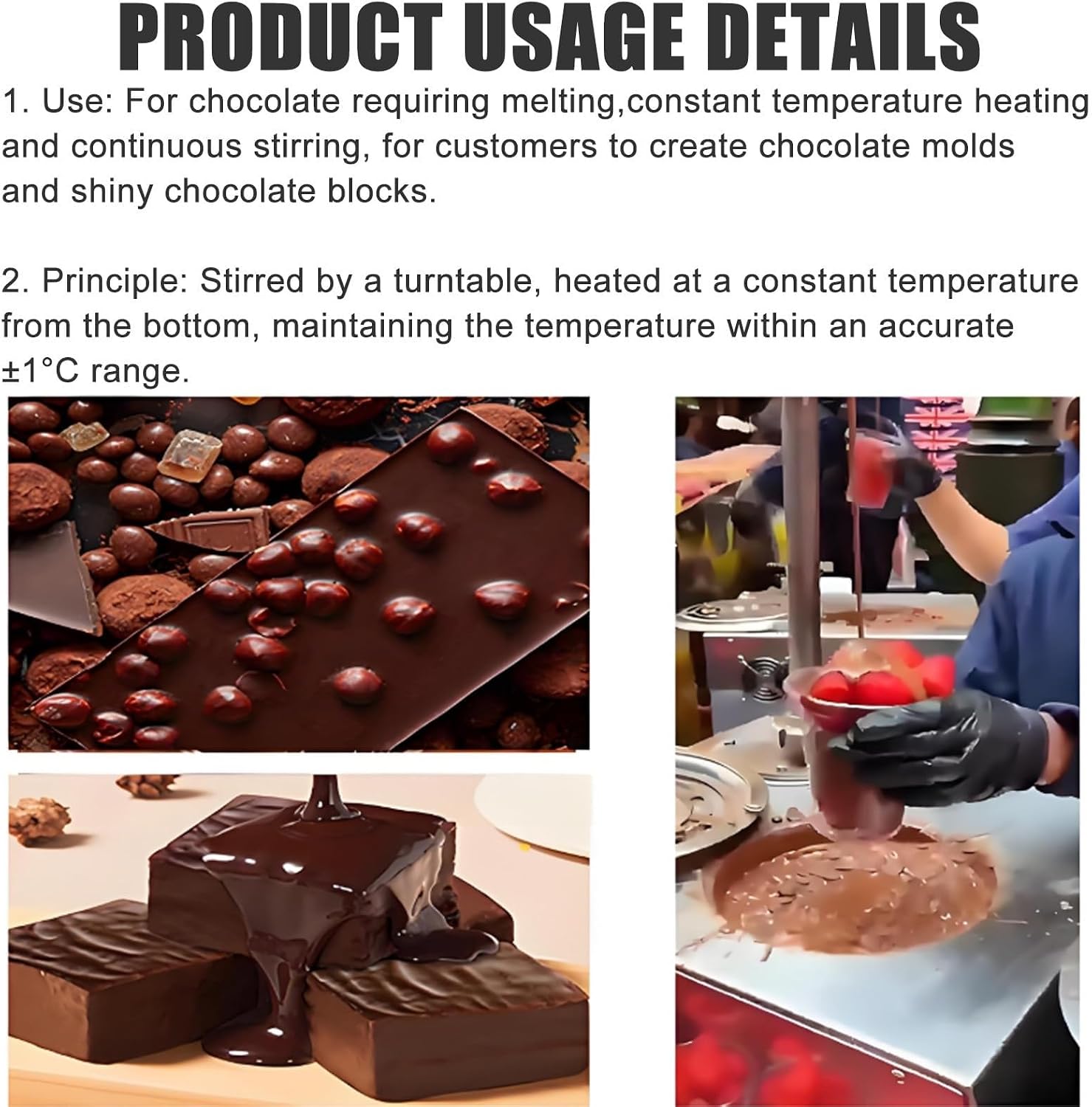 Chocolate Melting Pot + 28.5cm Electric Chocolate Mixer, 12kg Stainless Steel Cheese Tempering Machine with Temp Control, Melting & Heating Chocolate, Home or Bakery Use