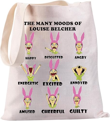 Dibujos animados Tv Show Gift The Many Moods Of Louise Belcher Tote Bag Regalos de dibujos animados Burger Style Gift Bolsa de compras