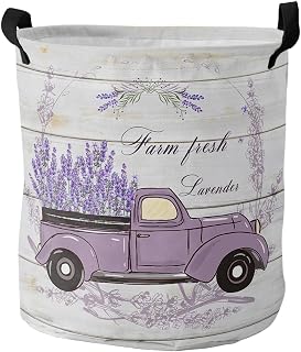 Rustic Truck Pattern Laundry Basket Foldable Oxford Storage Baskets Organizer for Dirty Clothing