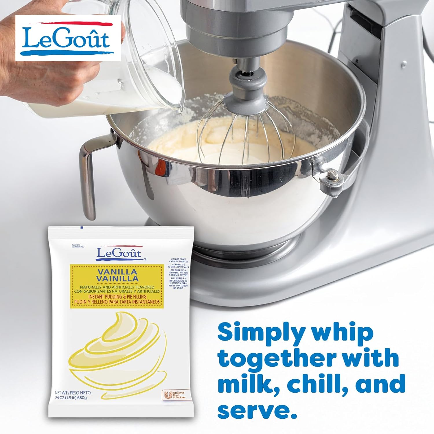 LeGout Vanilla Instant Pudding and Pie Filling Colors from Natural Sources, 24 oz, Pack of 12