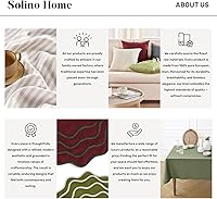 Vista 8 de Solino Home - Camino de mesa de lino con punto vainica, manteles individuales y servilletas