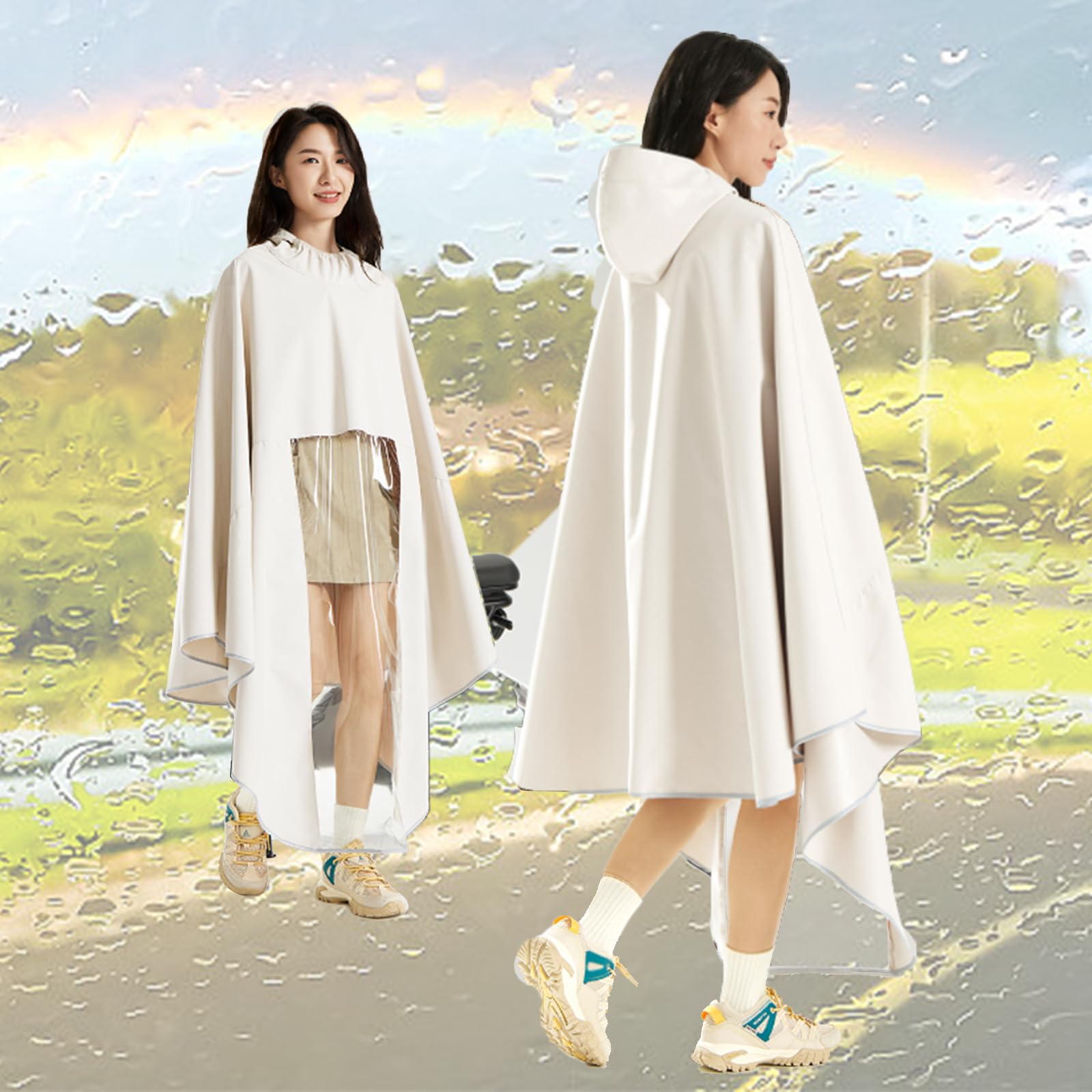 Regenponcho Fahrrad, Damen Herren Wasserdicht Radfahren Regencape, Unisex Wiederverwendbar Regenbekleidung, für Fahrräder, Mountainbikes,