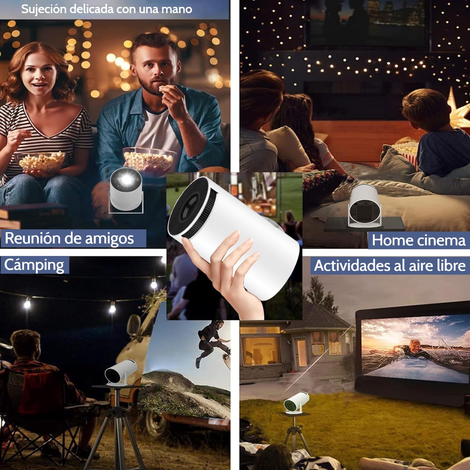 Upgraded 2026 Proyector Portátil, TEKXDD Mini Proyector 4K 250ANSI 8000L | WiFi 6 Bluetooth 5.4 | Android 13 | 180° Rotable, Projector Portable 4K Auto Keystone + Full HD, Built-in Application