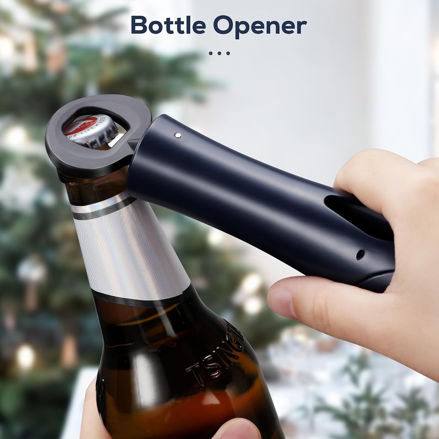 IPOW Wine Opener, Corkscrew Wine Bottle Opener with Foil Cutter,Sharp Screw - Easy to Uase, Sturdy Cork Screw for Gifts - Navy Blue