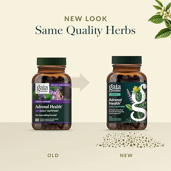 Gaia Herbs Adrenal Health Daily Support - Herbal Supplement with Ashwagandha, Holy Basil & Schisandra - Help Maintain Healthy Energy & Stress Levels* - 120 Vegan Liquid Phyto-Caps (60 Servings) 6