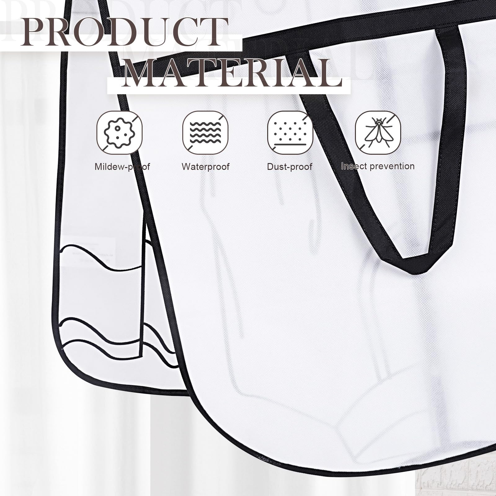 4 Custodie Porta Abiti 60x180 Cm - Copriabiti Antipolvere E Antiumidità - Foto 3