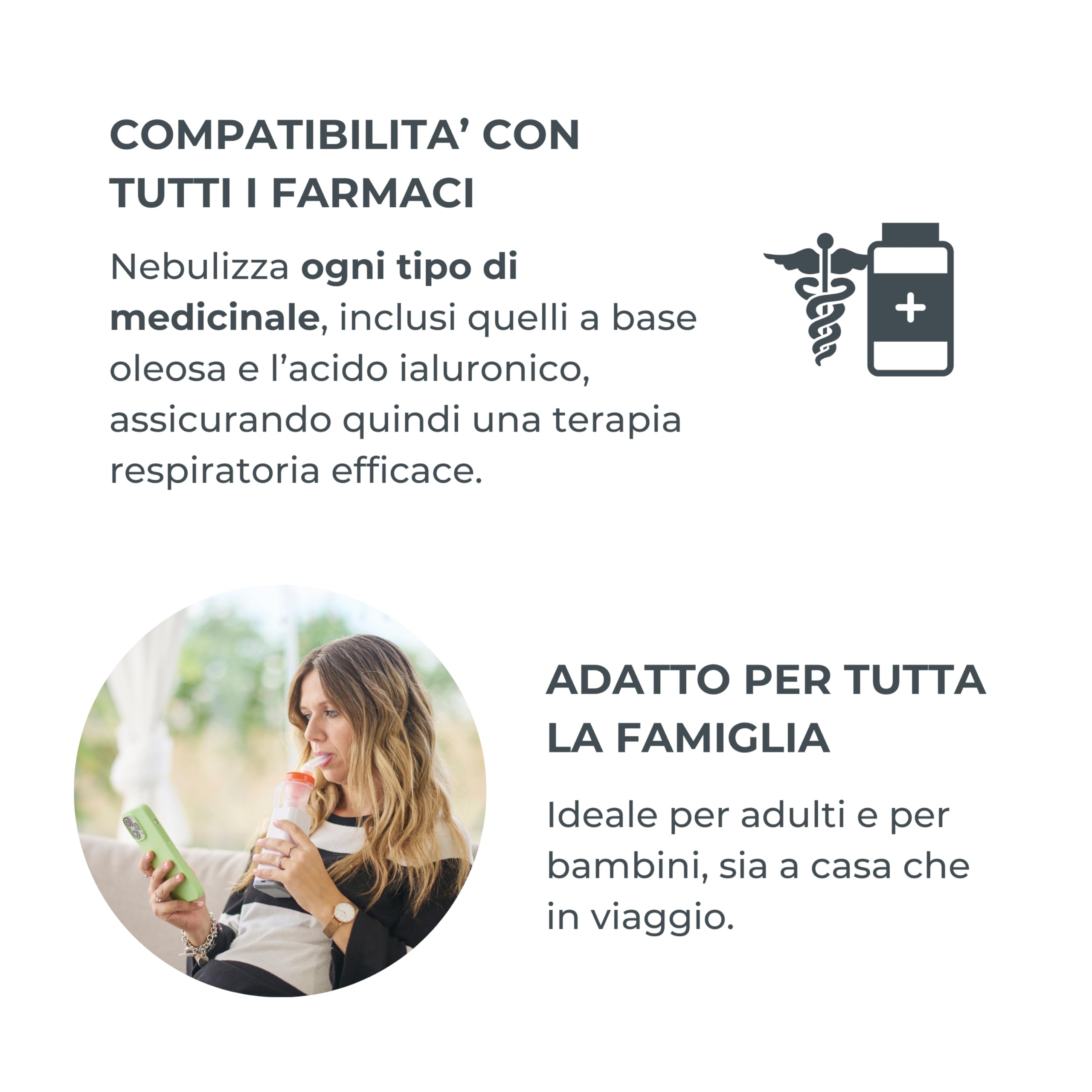Nuvita 5030 Aerosol a Pistone Portatile con Batteria Ricaricabile – Efficiente, Silenzioso e Conveniente per Casa e Viaggi