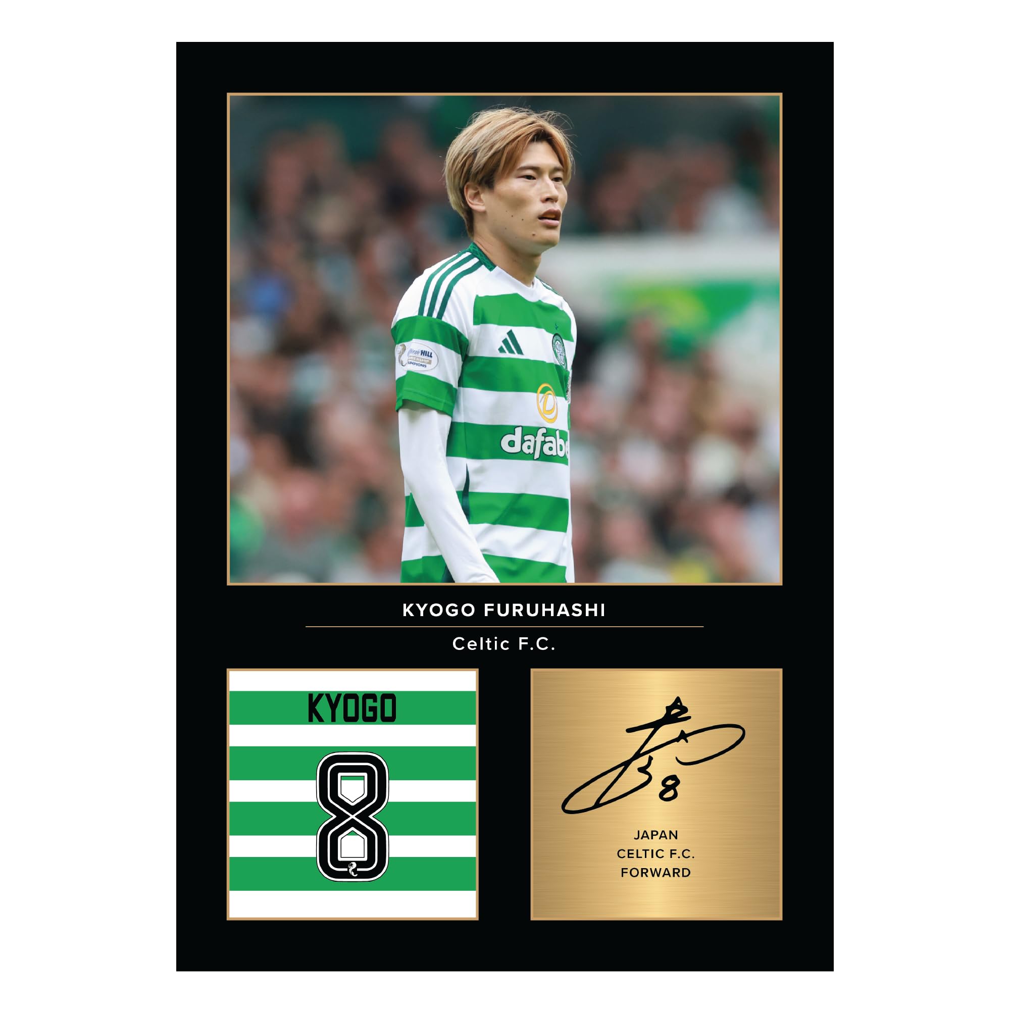 Icons Wall ArtKyogo Furuhashi Signed A4 Printed Photo Picture Display Gift For Glasgow Celtic Fans Digitally Reproduced Signature Unframed