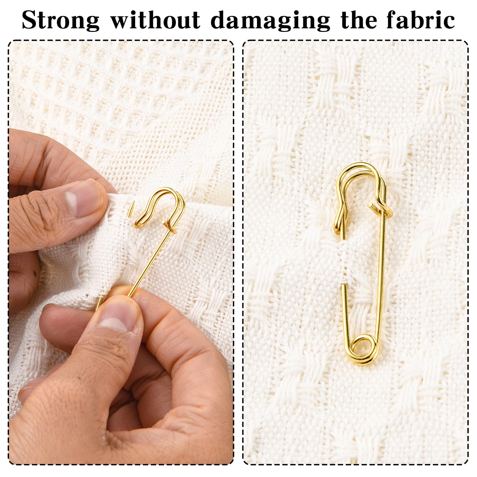 Urmspst Lot De 50 Épingles à Nourrice Robustes - 5 Cm - Pour Vêtements, Cuir, Toile, Couvertures, Travaux Manuels, Jupes, Kilts - Épingles à Nourrice Robustes (doré