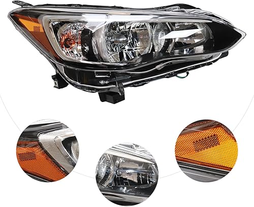 Miniatura 6 de TBVECHI Conjunto de faros delanteros para 2017 2018 2019 2020Subaru Impreza Halógeno, Reemplazo del lado del pasajero derecho, carcasa cromada,